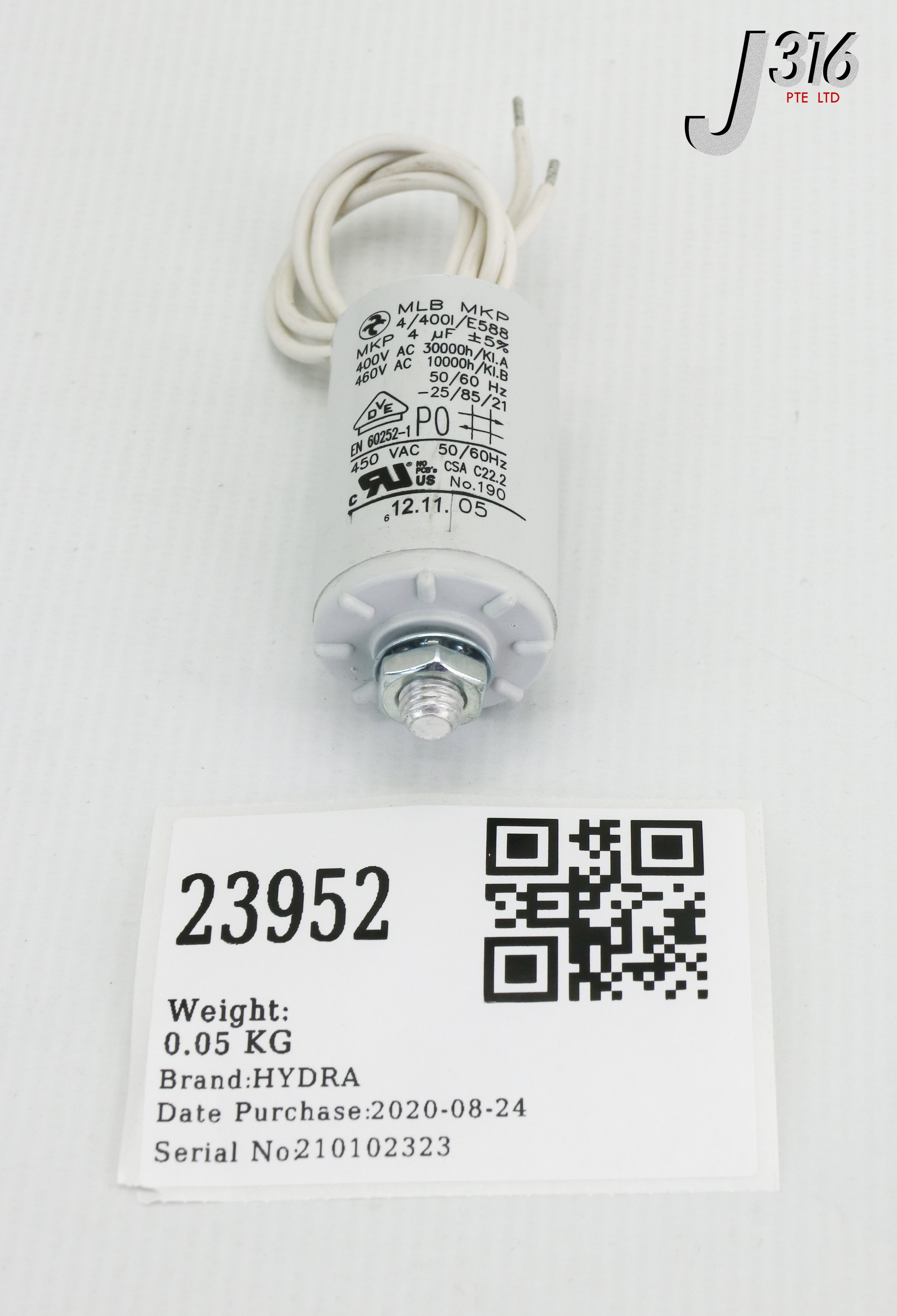 23952 HYDRA CAPACITOR, MKP 4µF ±5%, 450VAC (NEW) MLB MKP 4/400I/E588