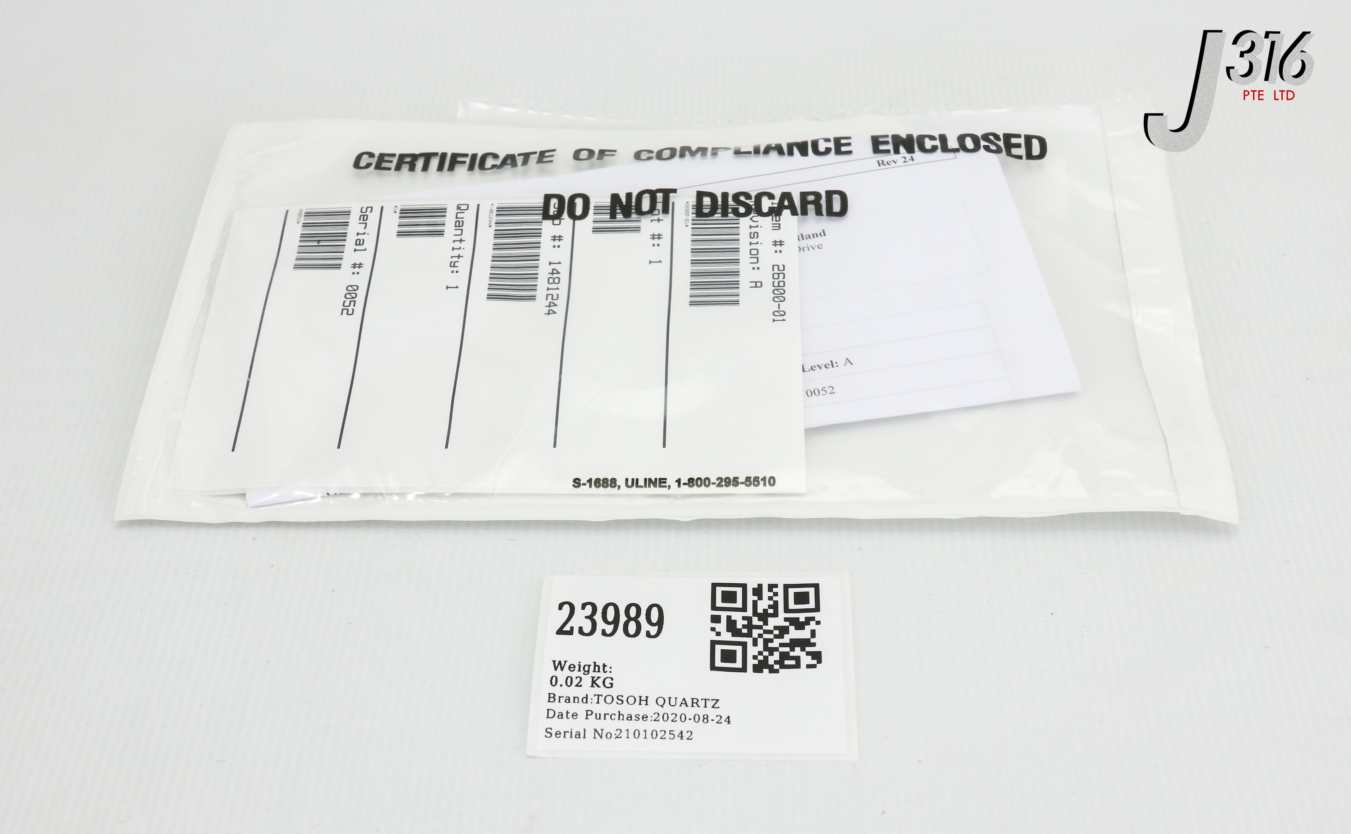 23989 TOSOH QUARTZ INJECTOR, 6 JET, 100MM 214 (NEW) 26900-01