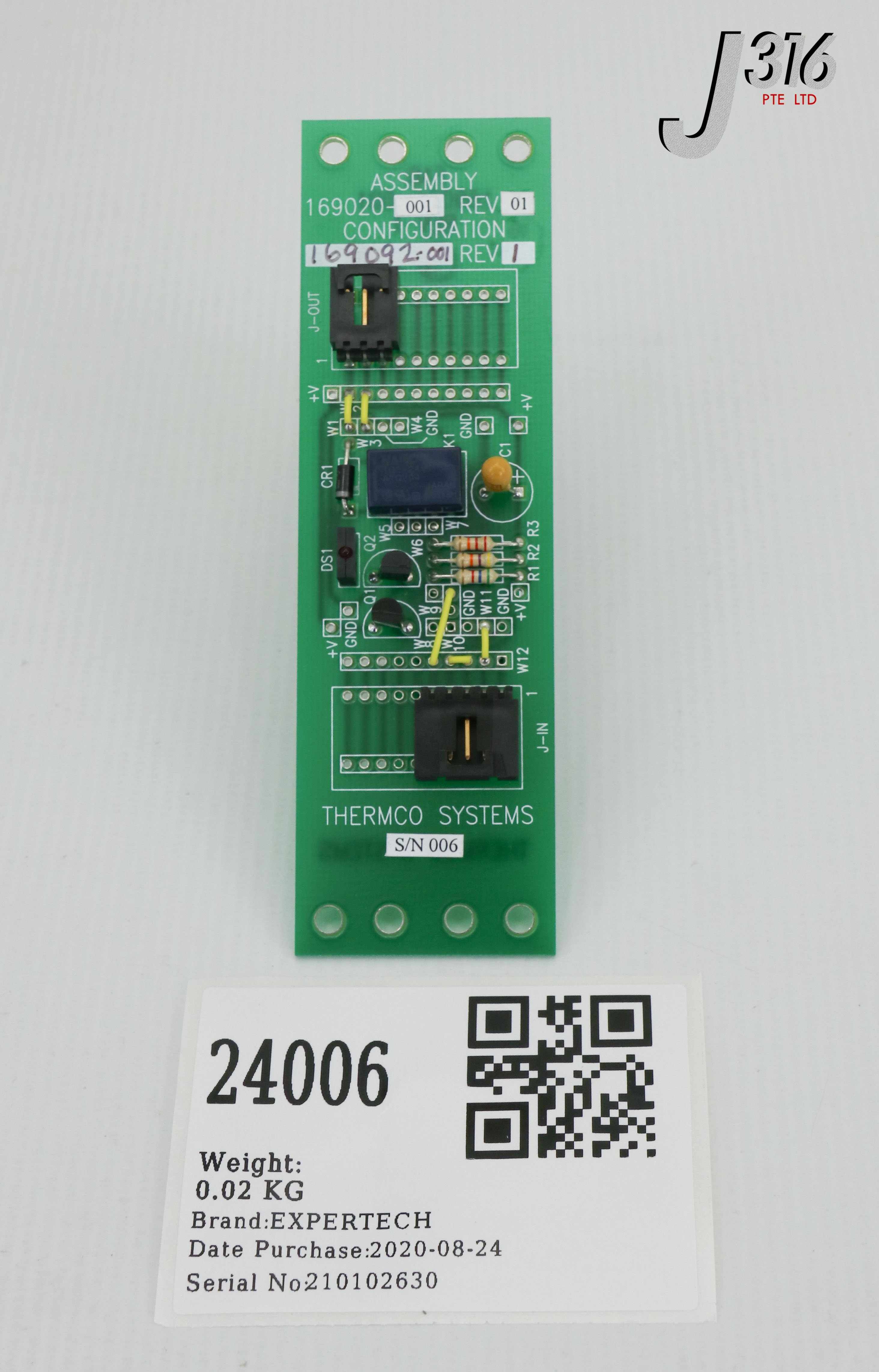 24006 EXPERTECH PCB, VTR-CONFIG, ADPTR BD PMP TO G, 169020-001, 169092-001 169030-001