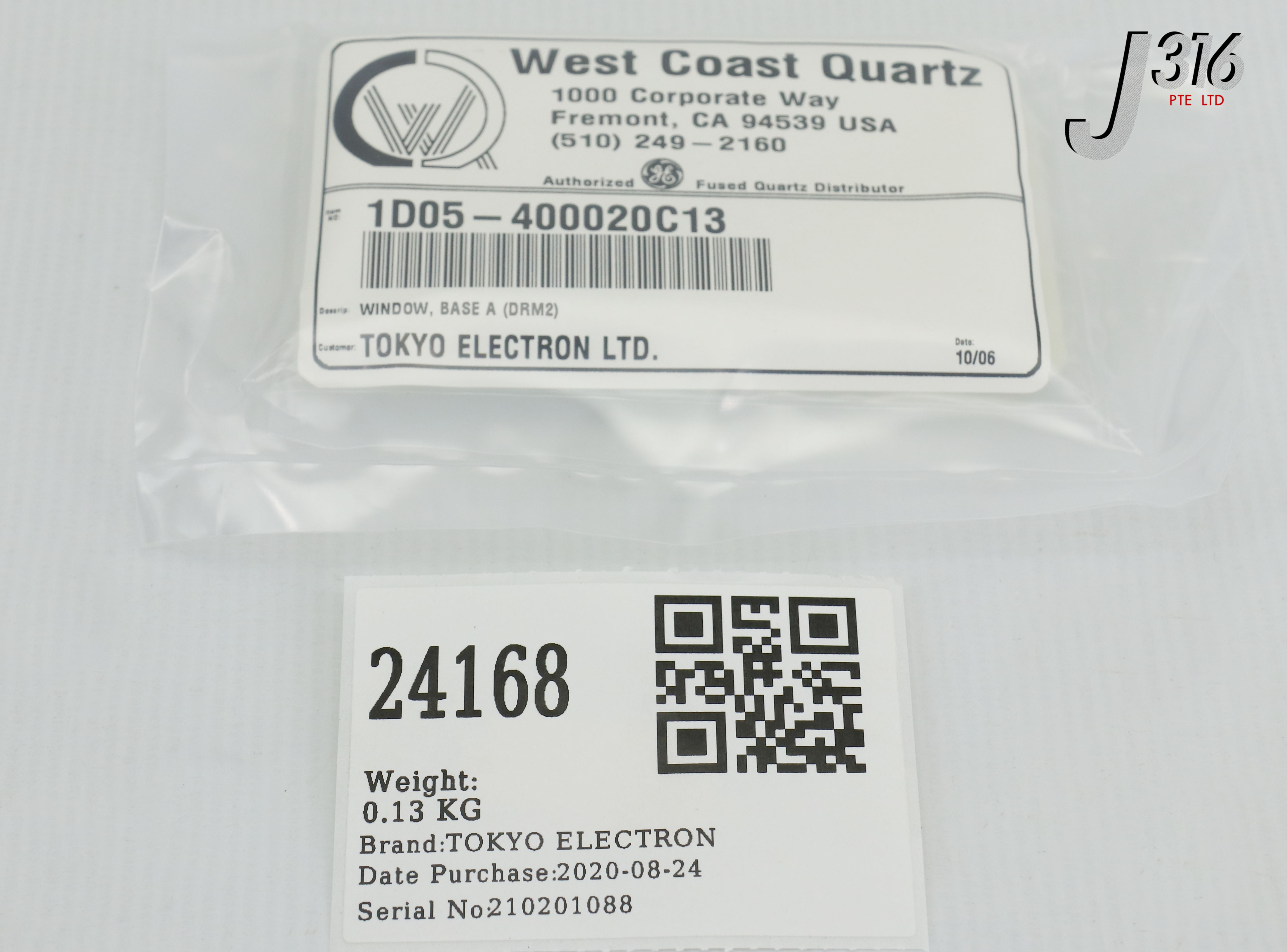 24168 TOKYO ELECTRON WINDOW, BASE A (DRM2) (NEW) 1D05-400020C13