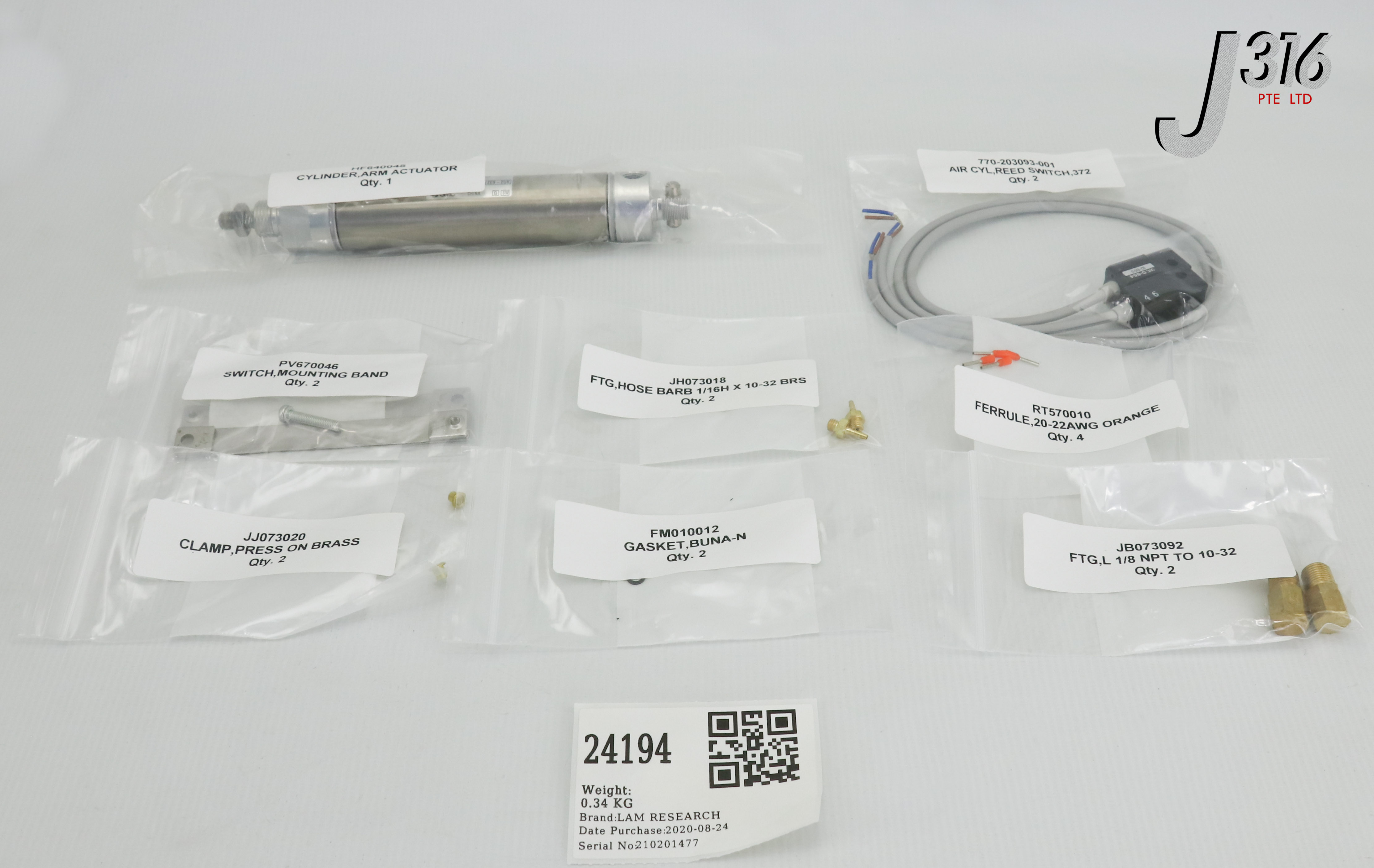 24194 LAM RESEARCH KIT, CYLINDER ACT, HF640045, 770-203093-001 (NEW) 857-203090-001