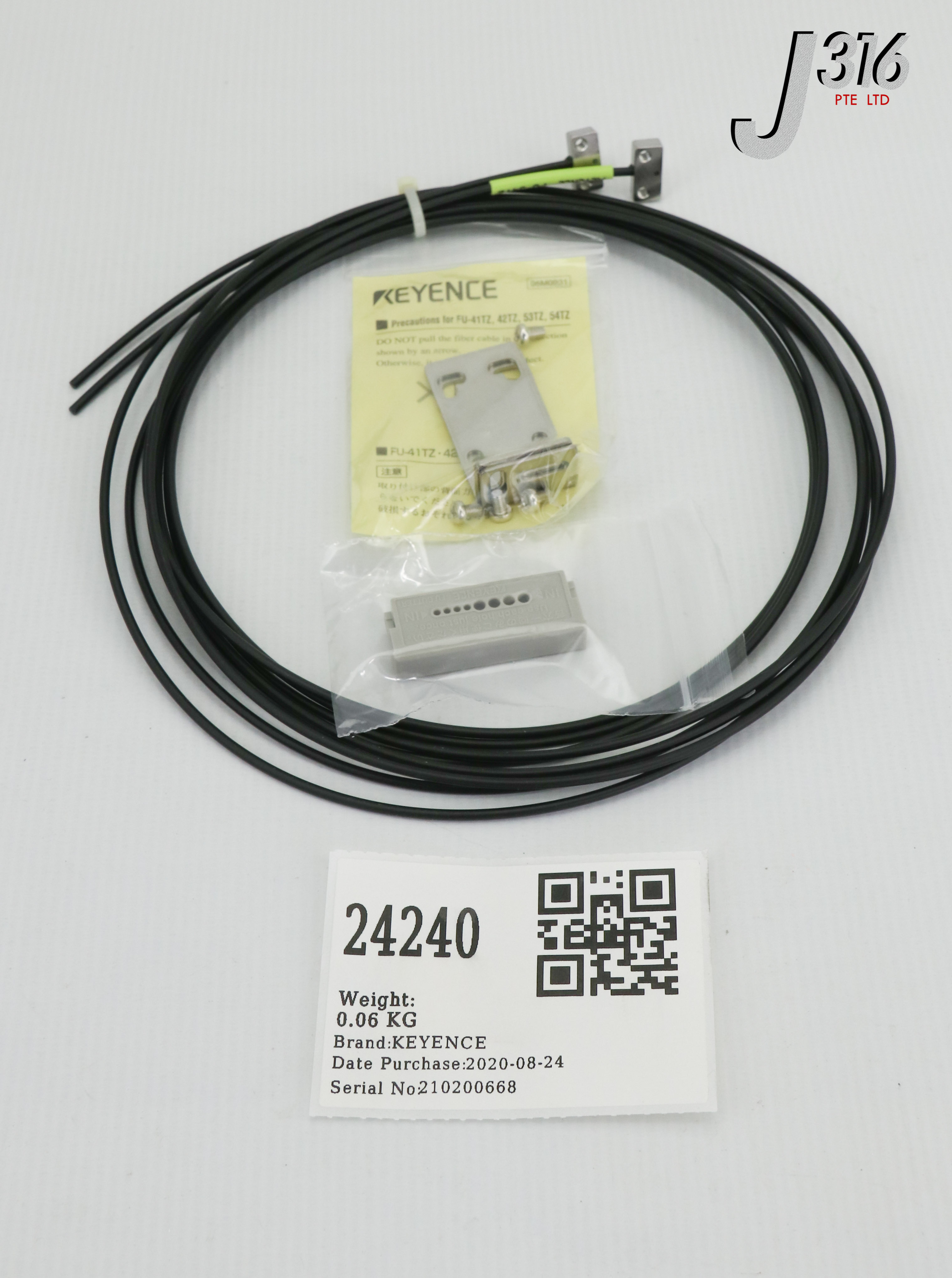 24240 KEYENCE TRANSMISSIVE FIBRE UNIT (NEW) FU-54TZ
