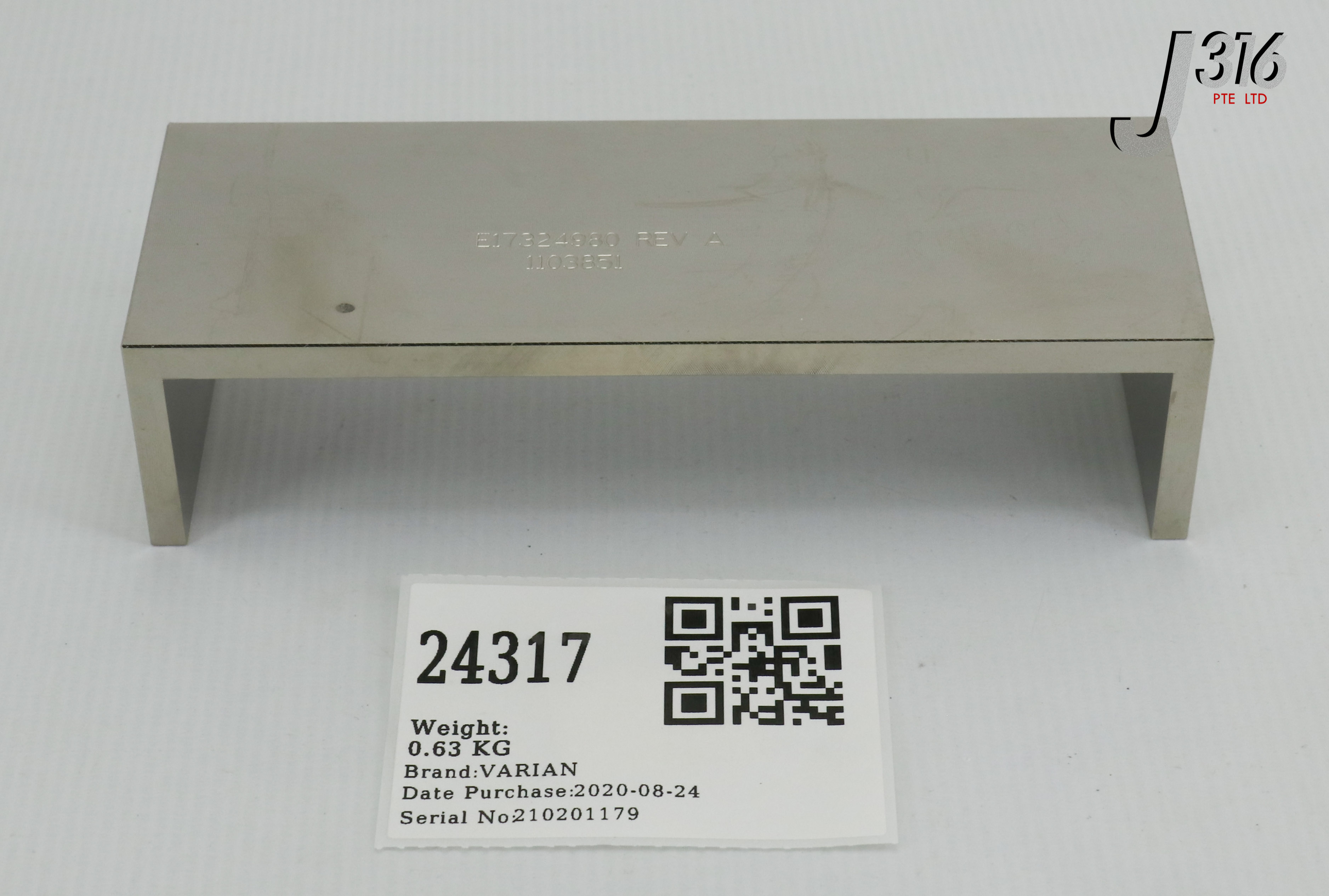 24317 VARIAN IN VAC PROFILER OUTTER SIDE SHIELD (NEW) E17324980