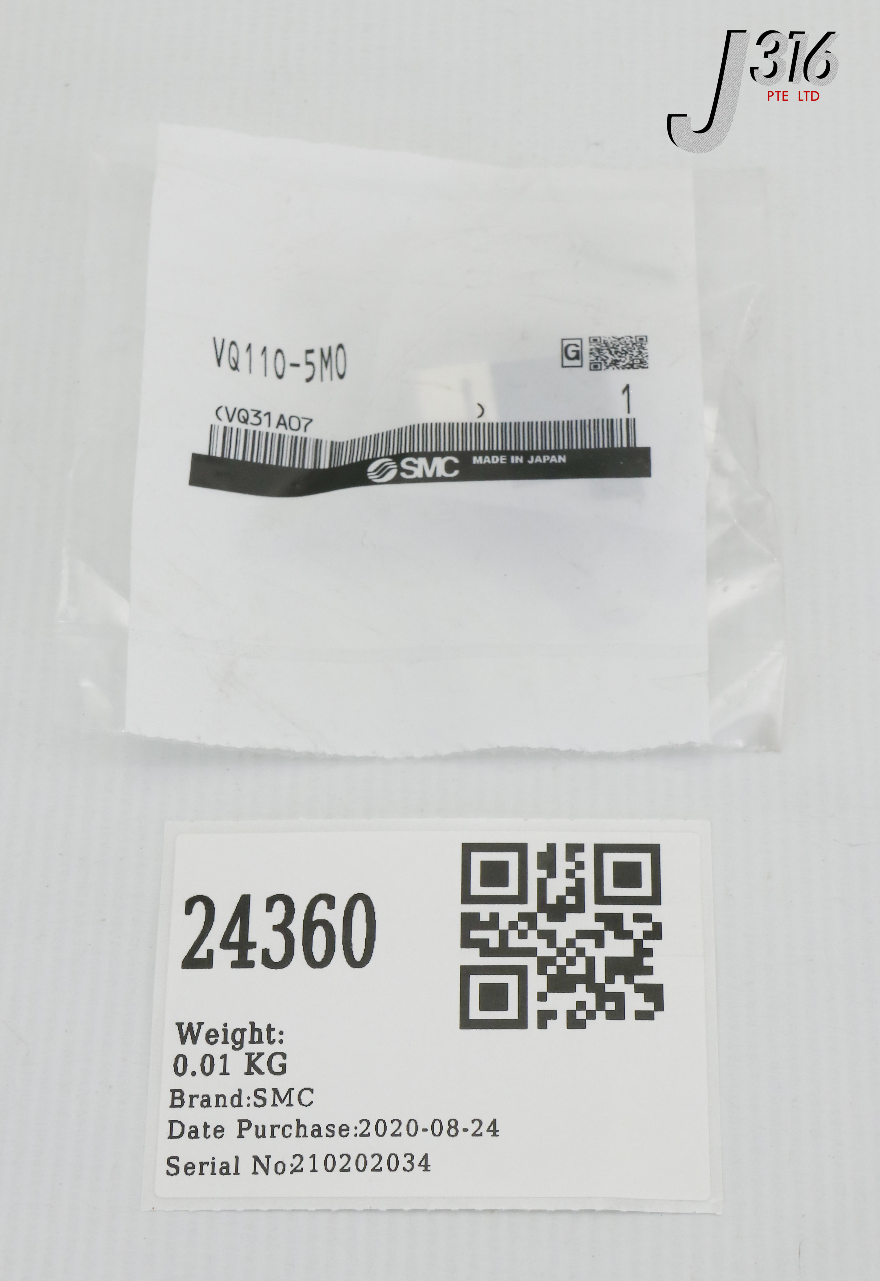24360 SMC SOLENOID VALVE, VQ110-5M0 (NEW) VQ110-5MO