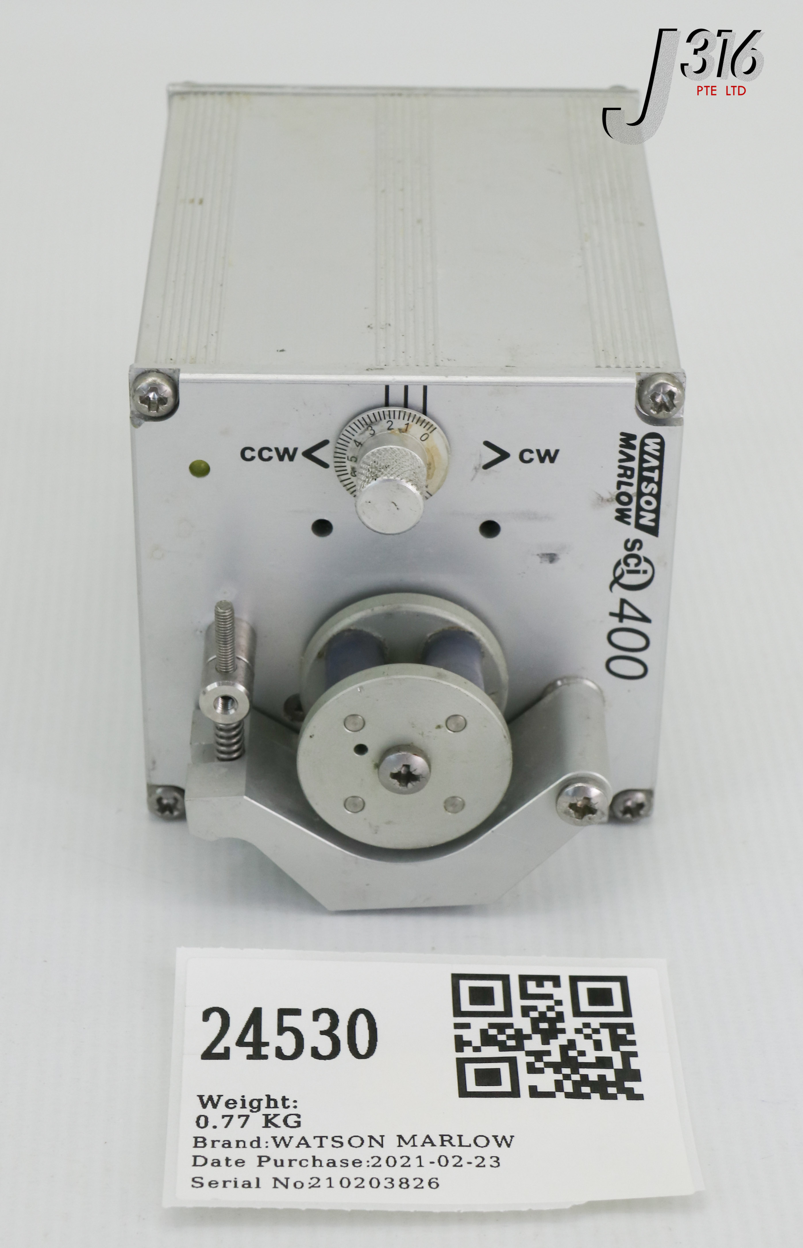 24530 WATSON MARLOW SCIQ 400 PERISTALTIC PUMP, 12RPM, 15VAC, 040.181D.01A 401U/D1