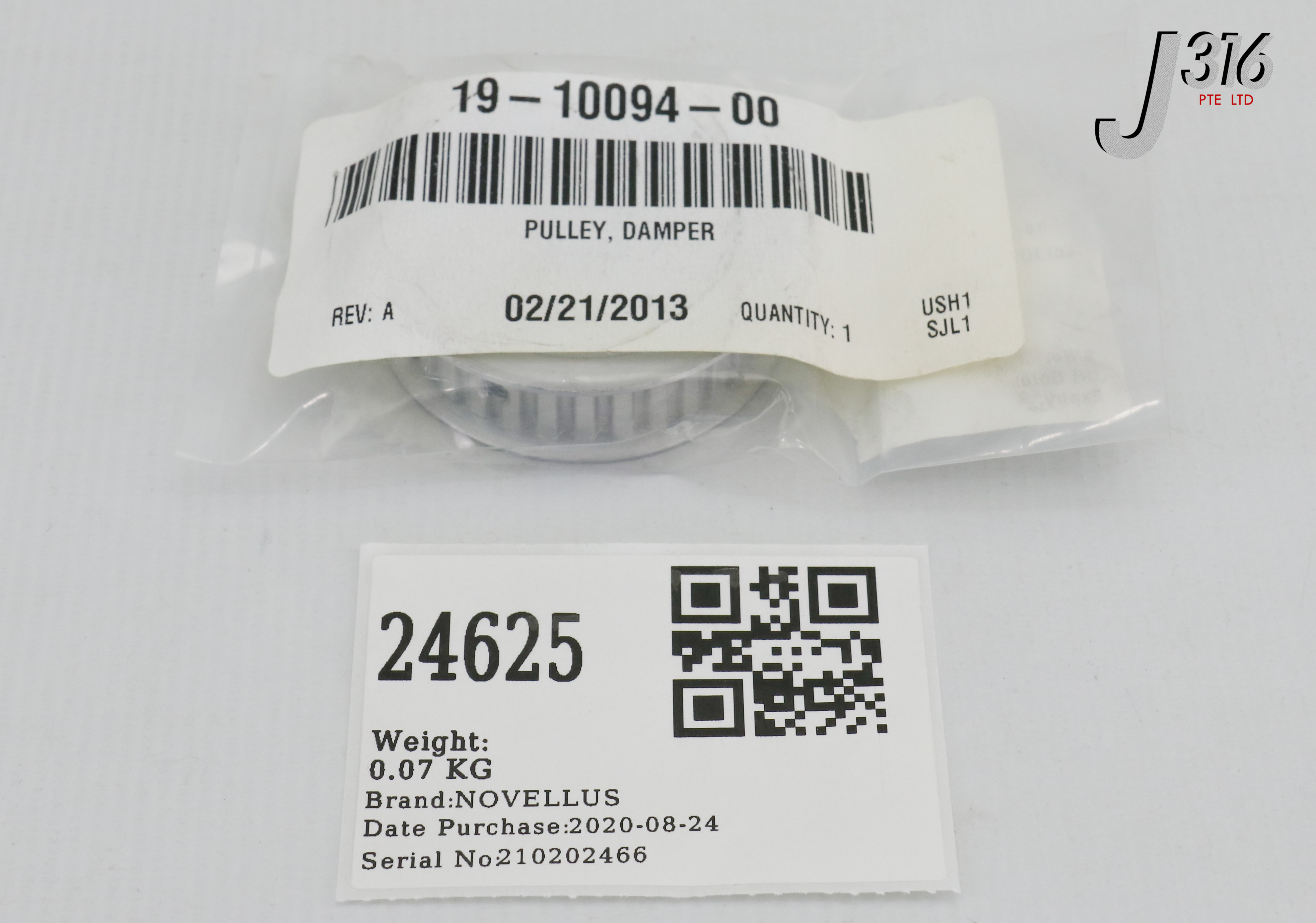24625 NOVELLUS PULLEY, DAMPER (NEW) 19-10094-00
