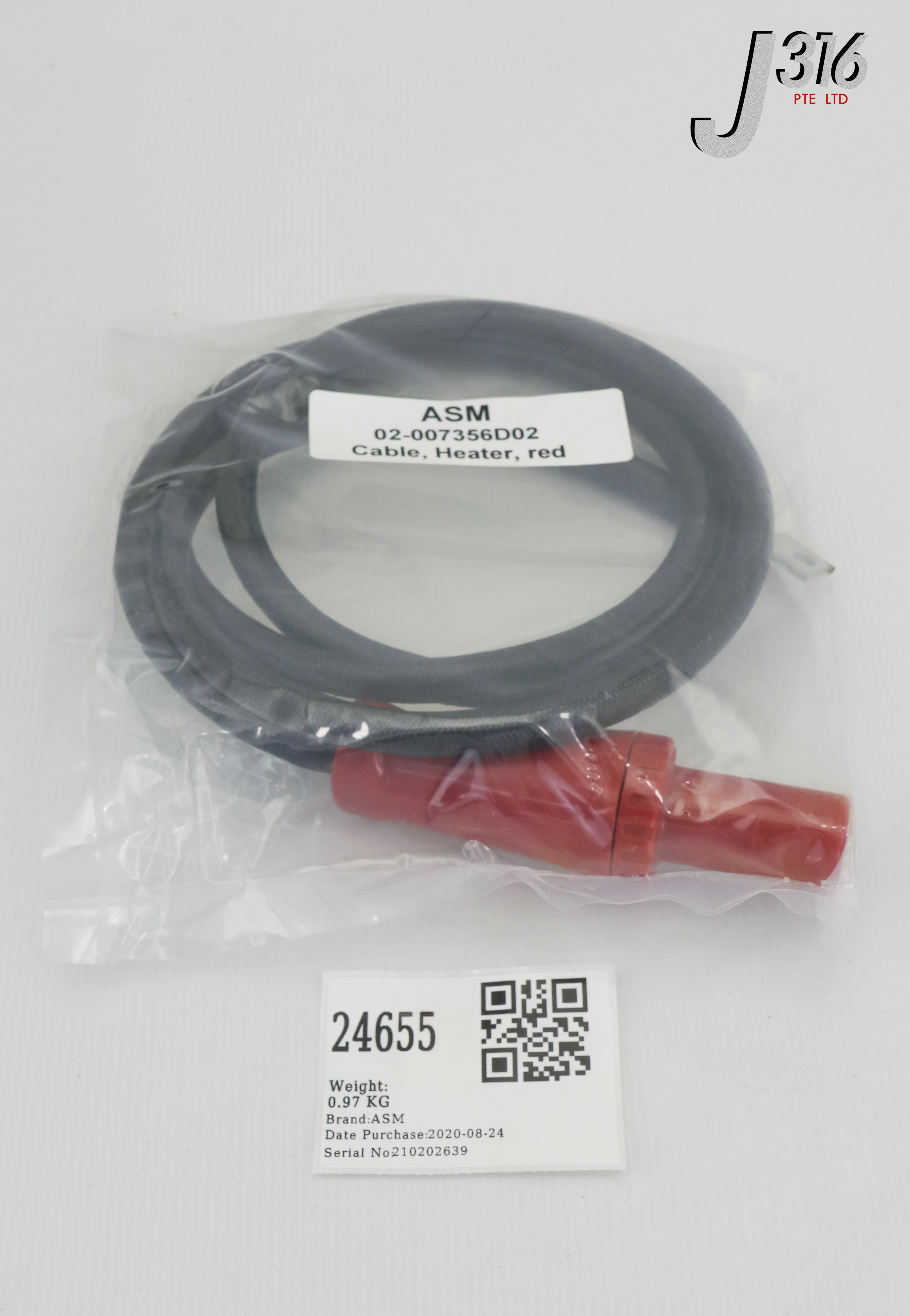24655 ASM CABLE, HEATER, RED (NEW) 02-007356D02