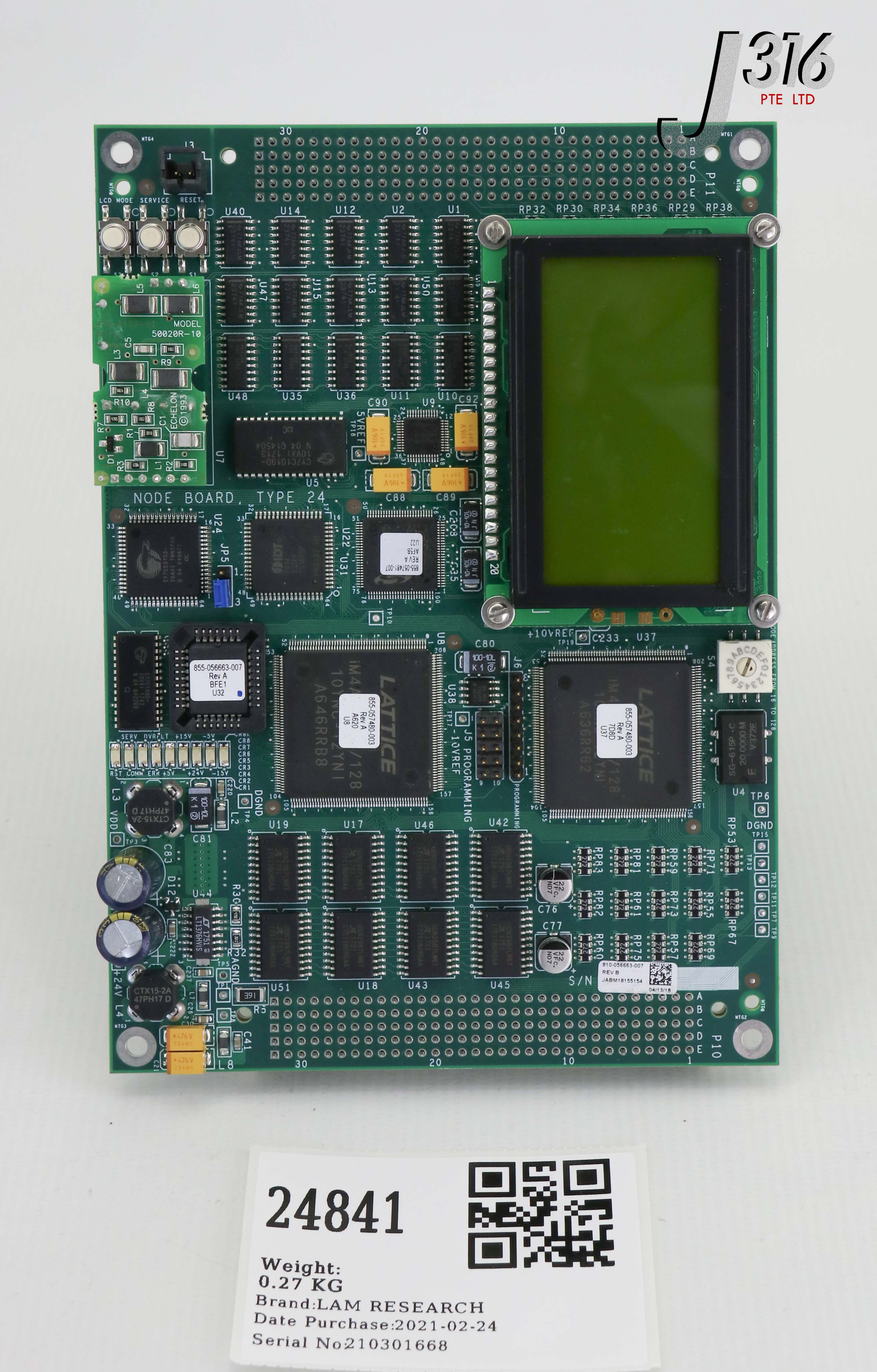 24841 LAM RESEARCH PCB, NODE BOARD, TYPE 24, 855-057480-003, 855-057481-007, 50020R-10 810-056663-007