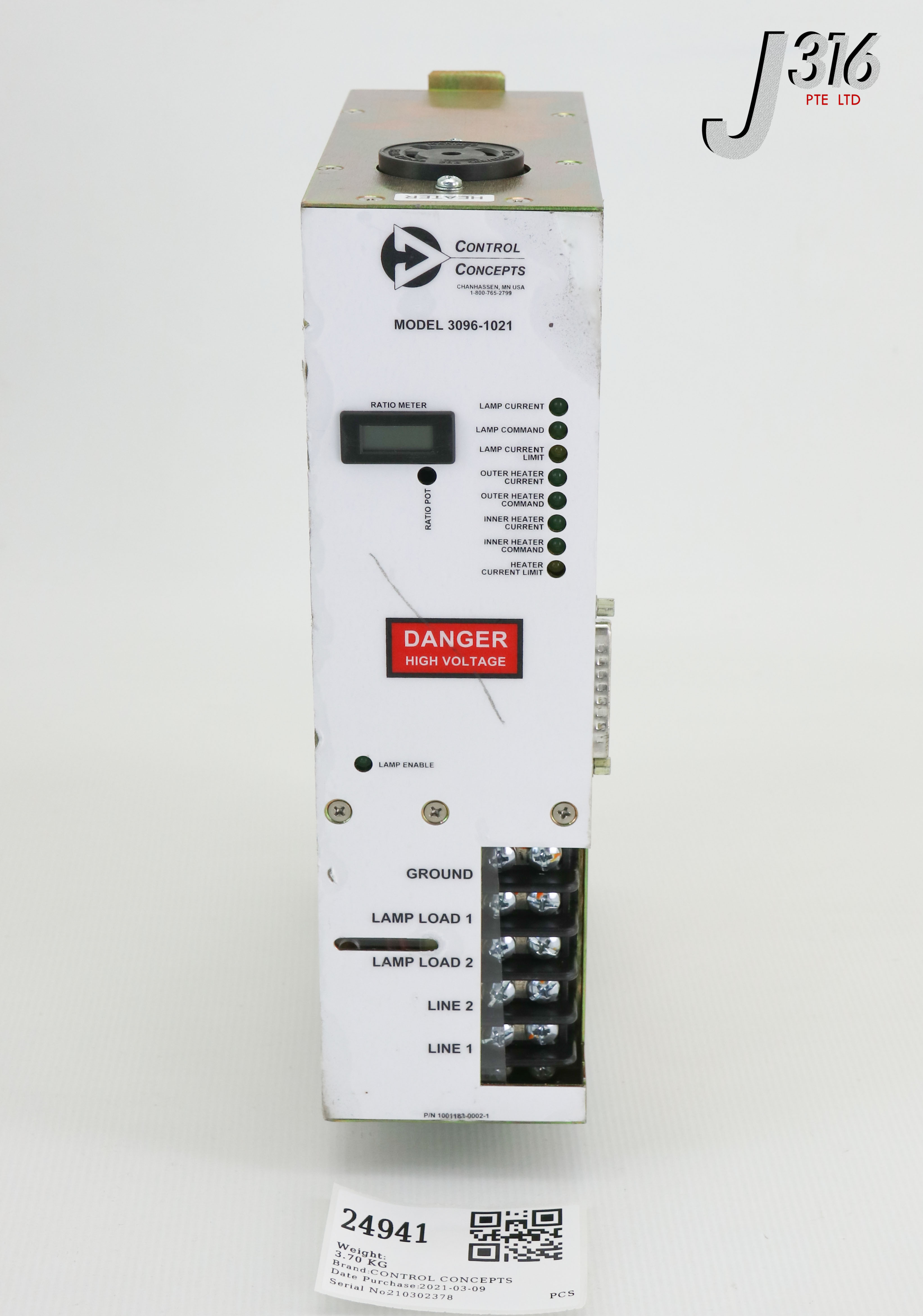 24941 CONTROL CONCEPTS SCR POWER CONTROLLER, 1001183-0002-1, AMAT 0190-14926 3096-1021