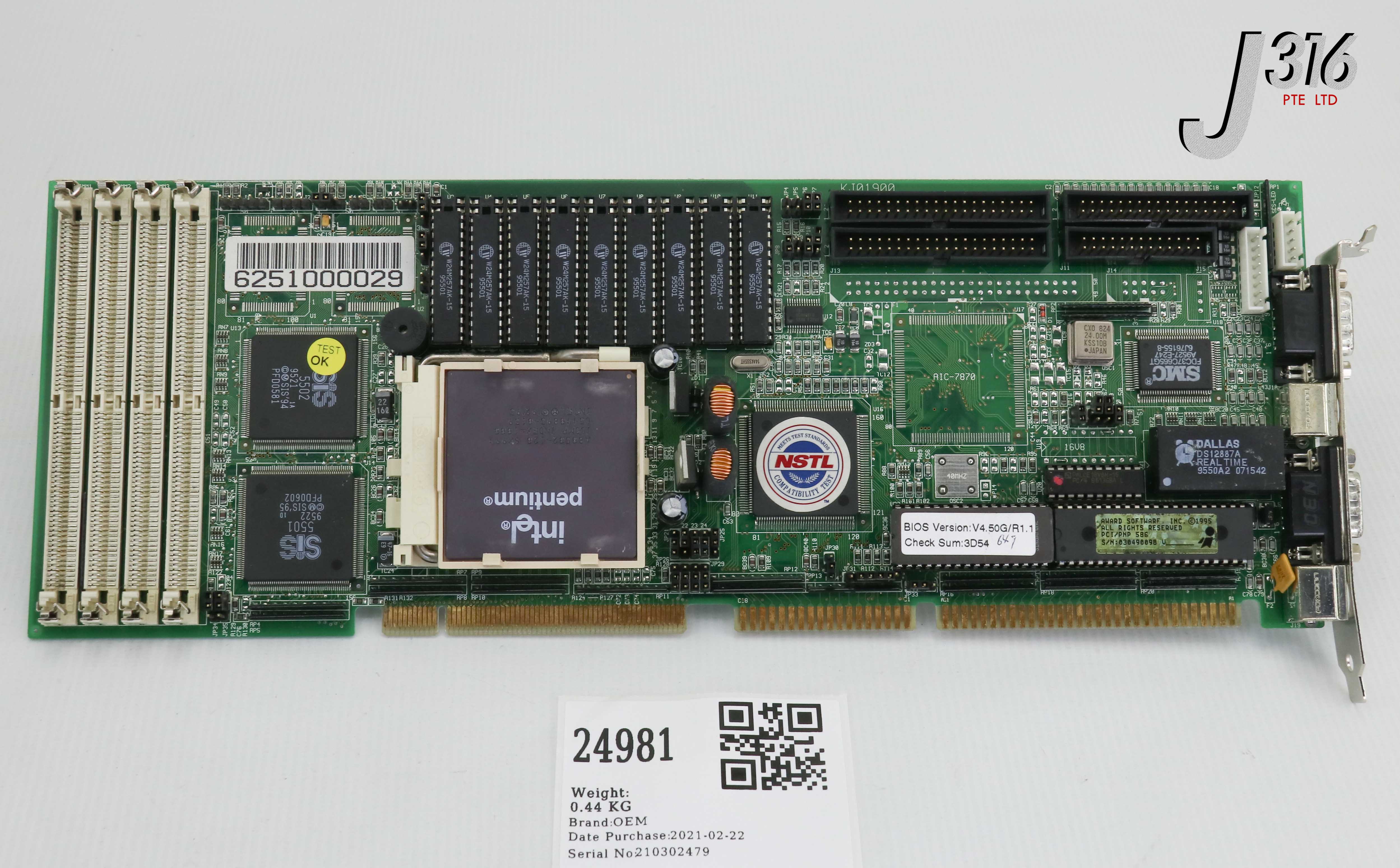 24981 PEAK PCB, INDUSTRIAL MOTHERBOARD KJ01900