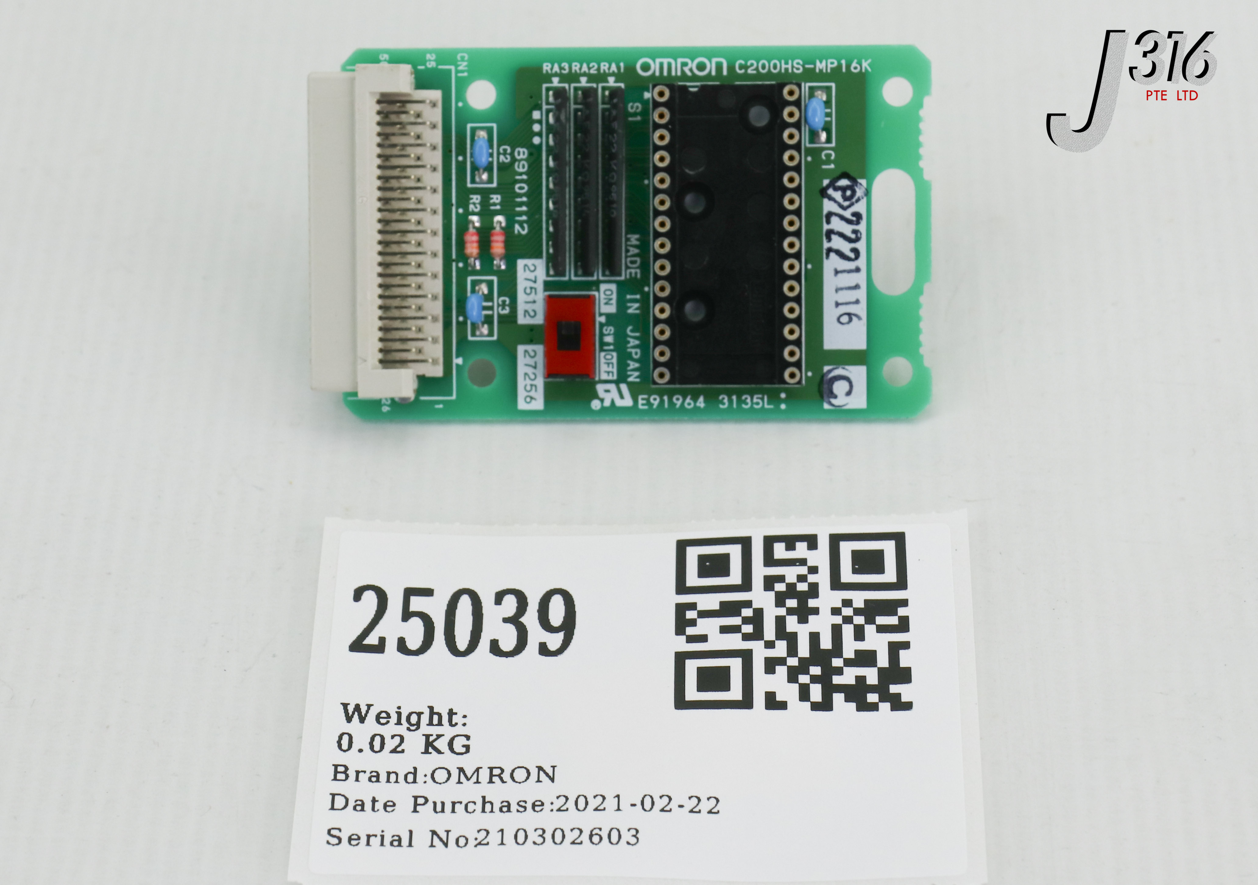 25039 OMRON PCB, PROGRAMMABLE CONTROLLER, 2335885-3C C200HS-MP16K
