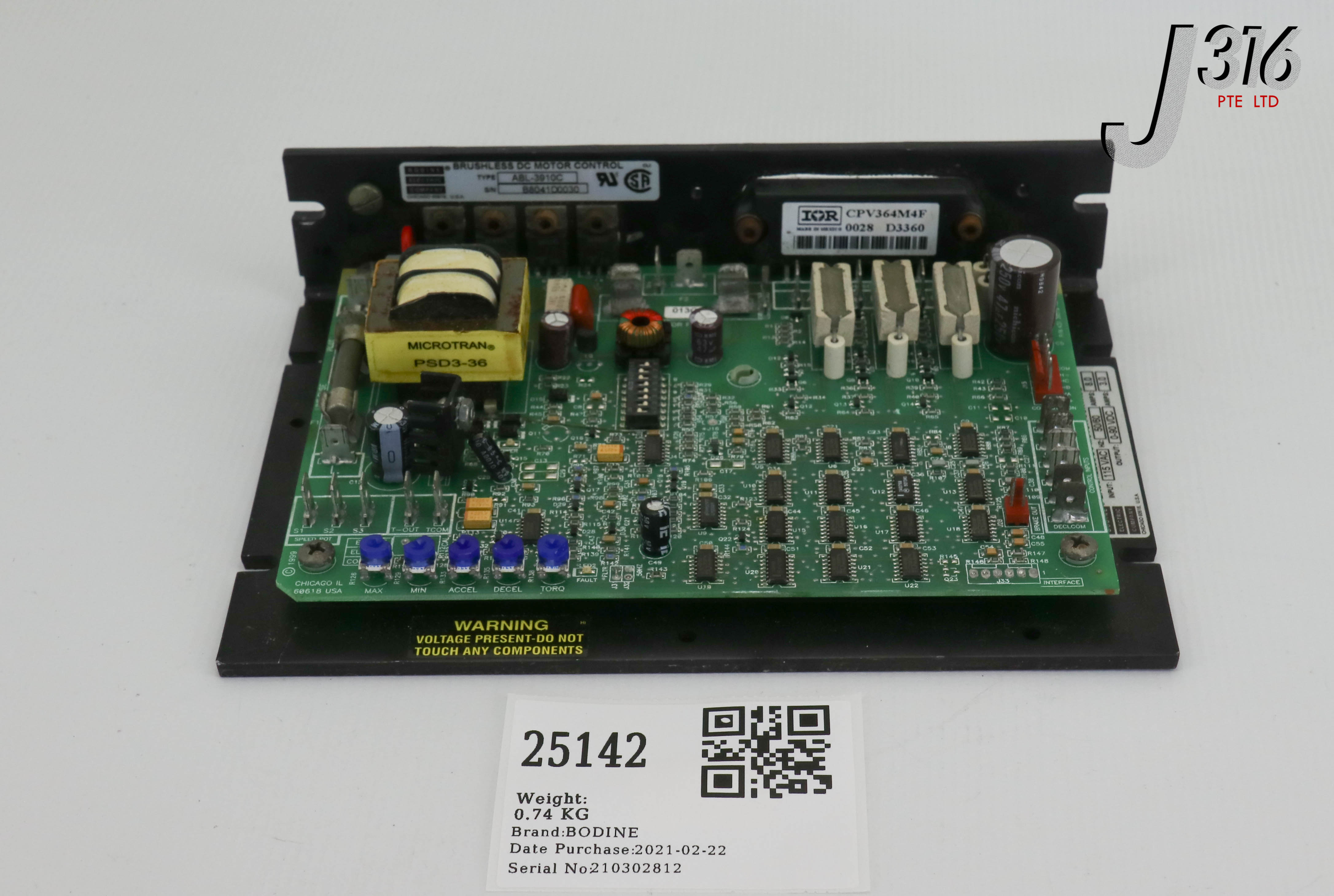 25142 BODINE BRUSHLESS DC MOTOR CONTROL ABL-3910C