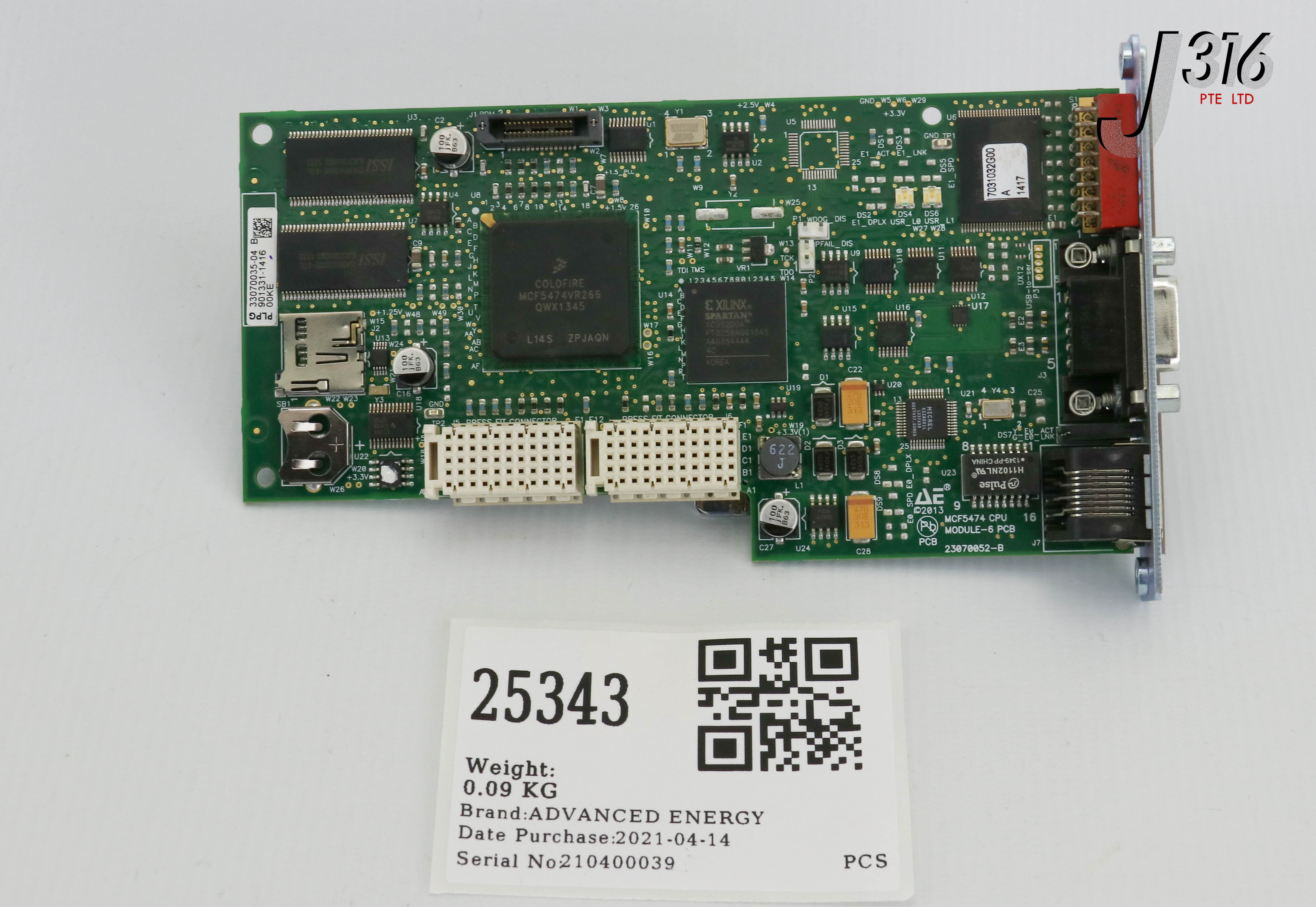 25343 ADVANCED ENERGY PCB MCF5474 CPU MODULE-6 23070052-B