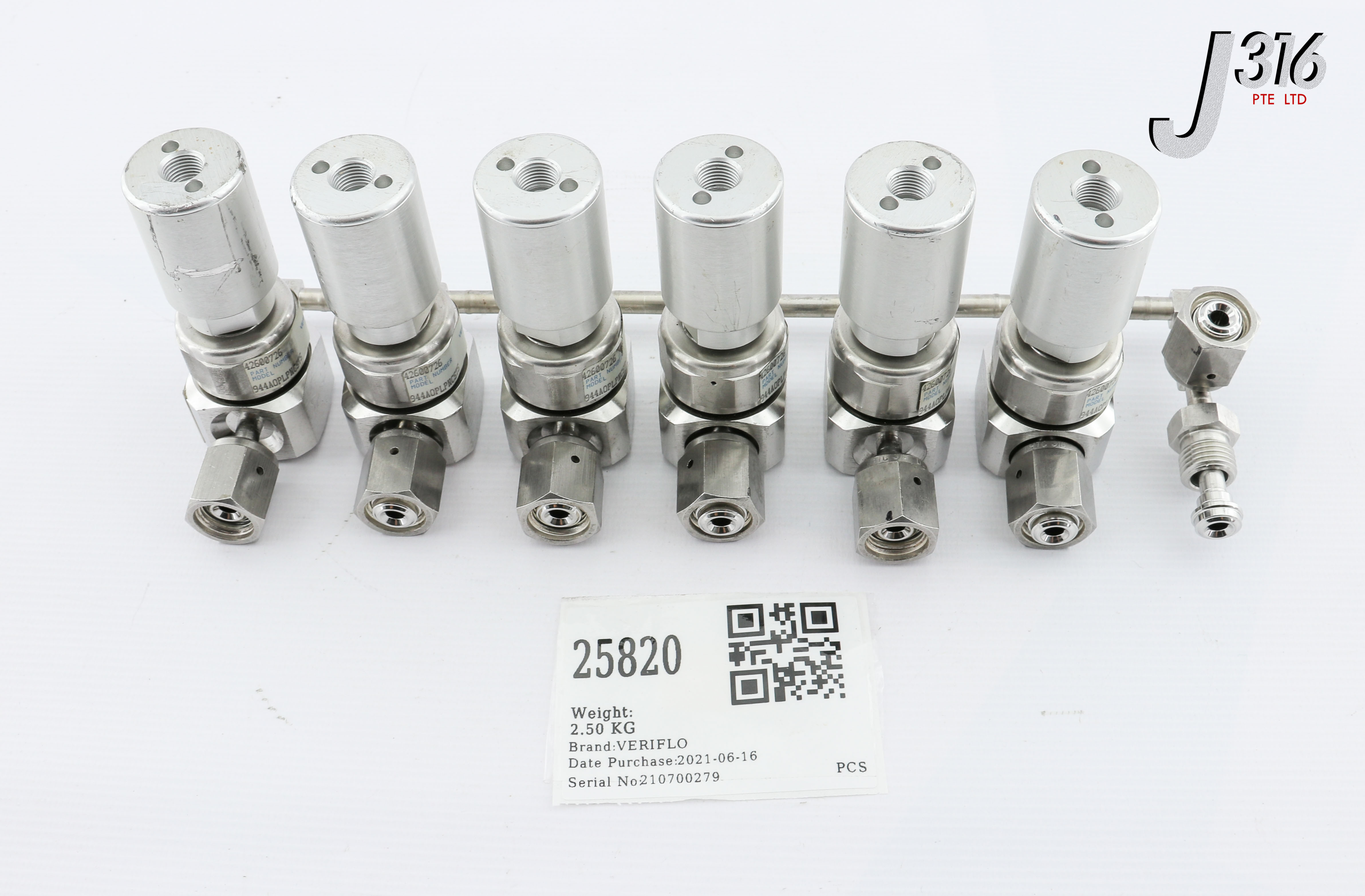 25820 VERIFLO 6 DIAPHRAGM VALVE WELDMENT, 8 WAY, 42600726 944AOPLPNCSTS