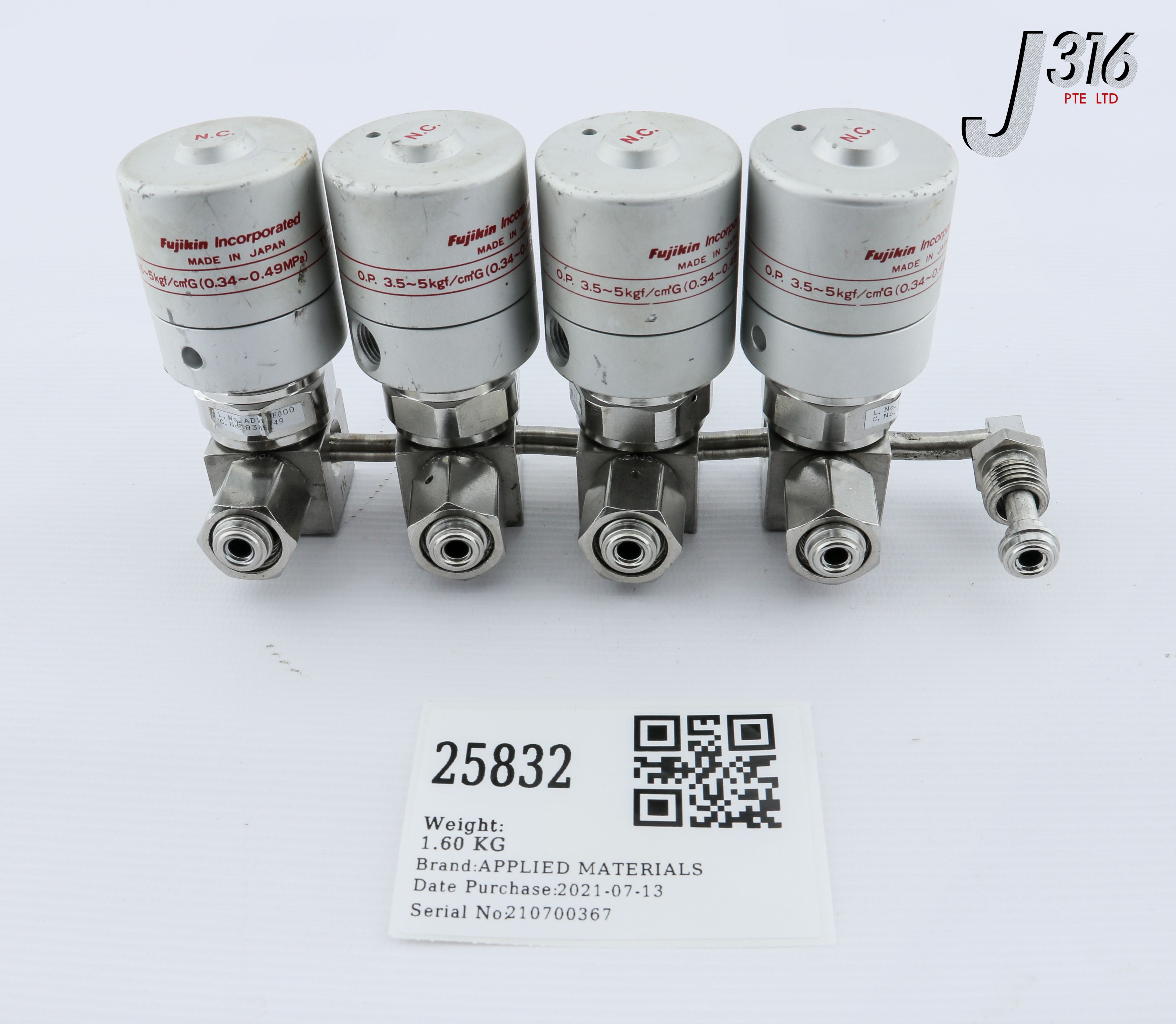 25832 APPLIED MATERIALS WLDMNT, FJKN VLVE MANIF,4 VALVE RIGHT, 038849 0050-32152