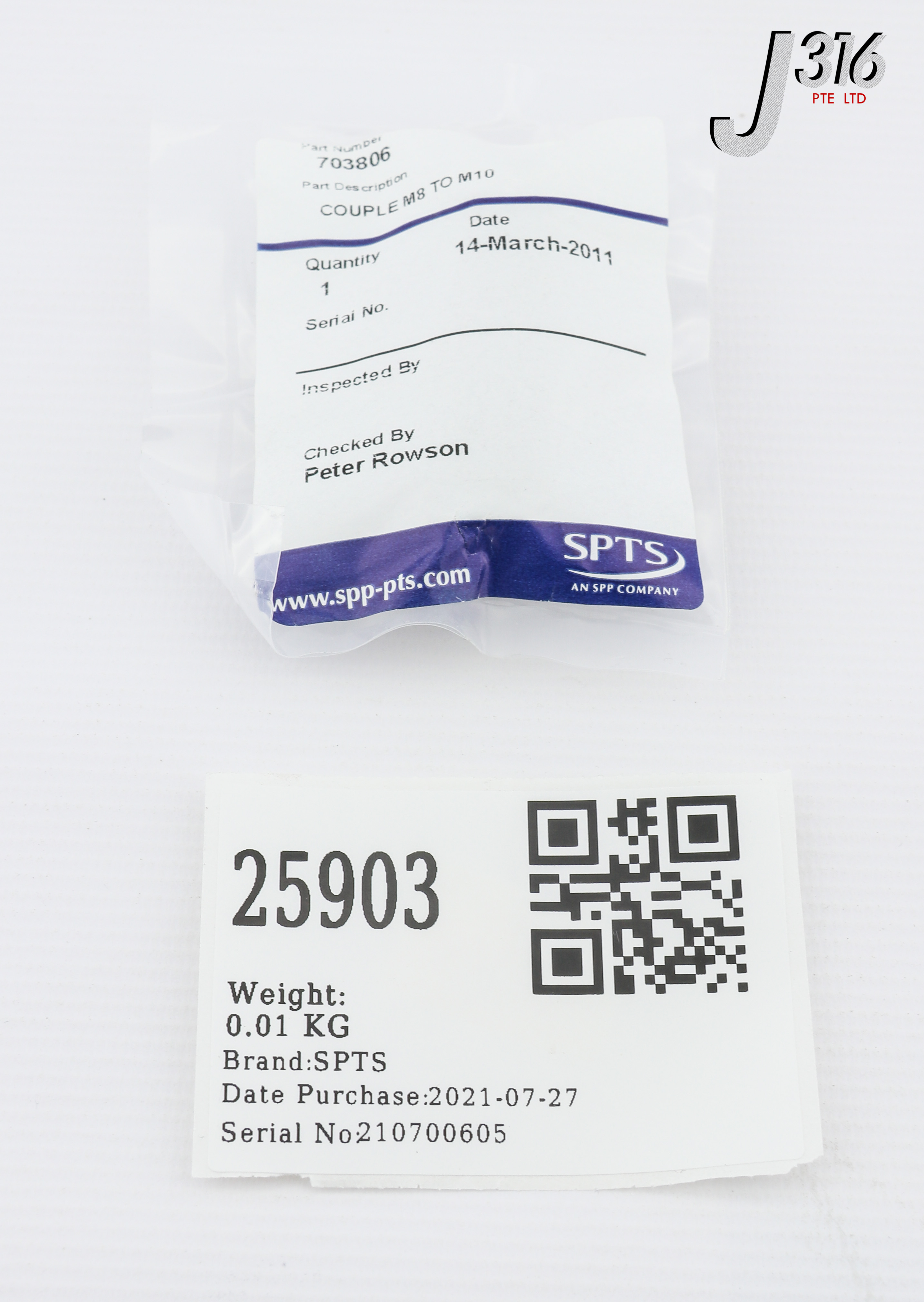25903 SPTS COUPLE M8 TO M10 (NEW) 703806
