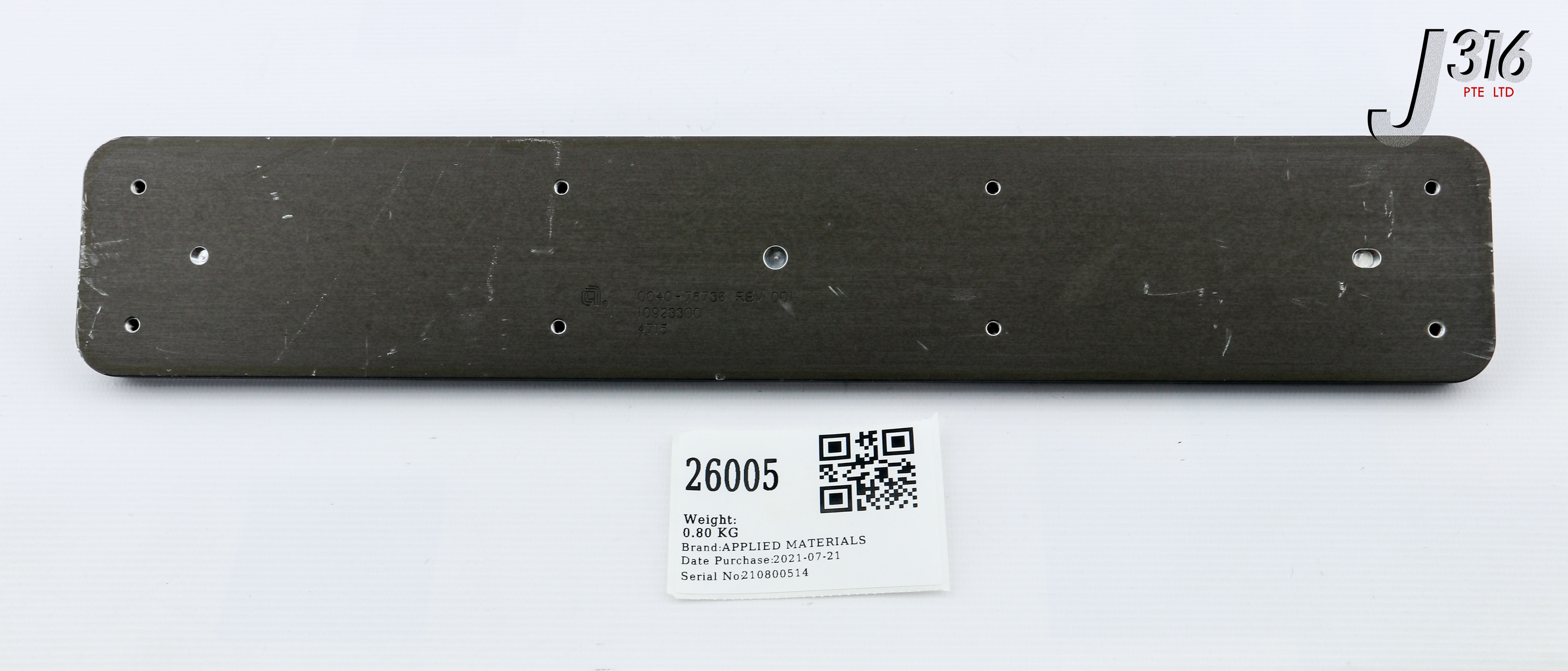26005 APPLIED MATERIALS PLATE CHEMRAZ FACE SEAL ANOD PR SLITVALV 0040-78736