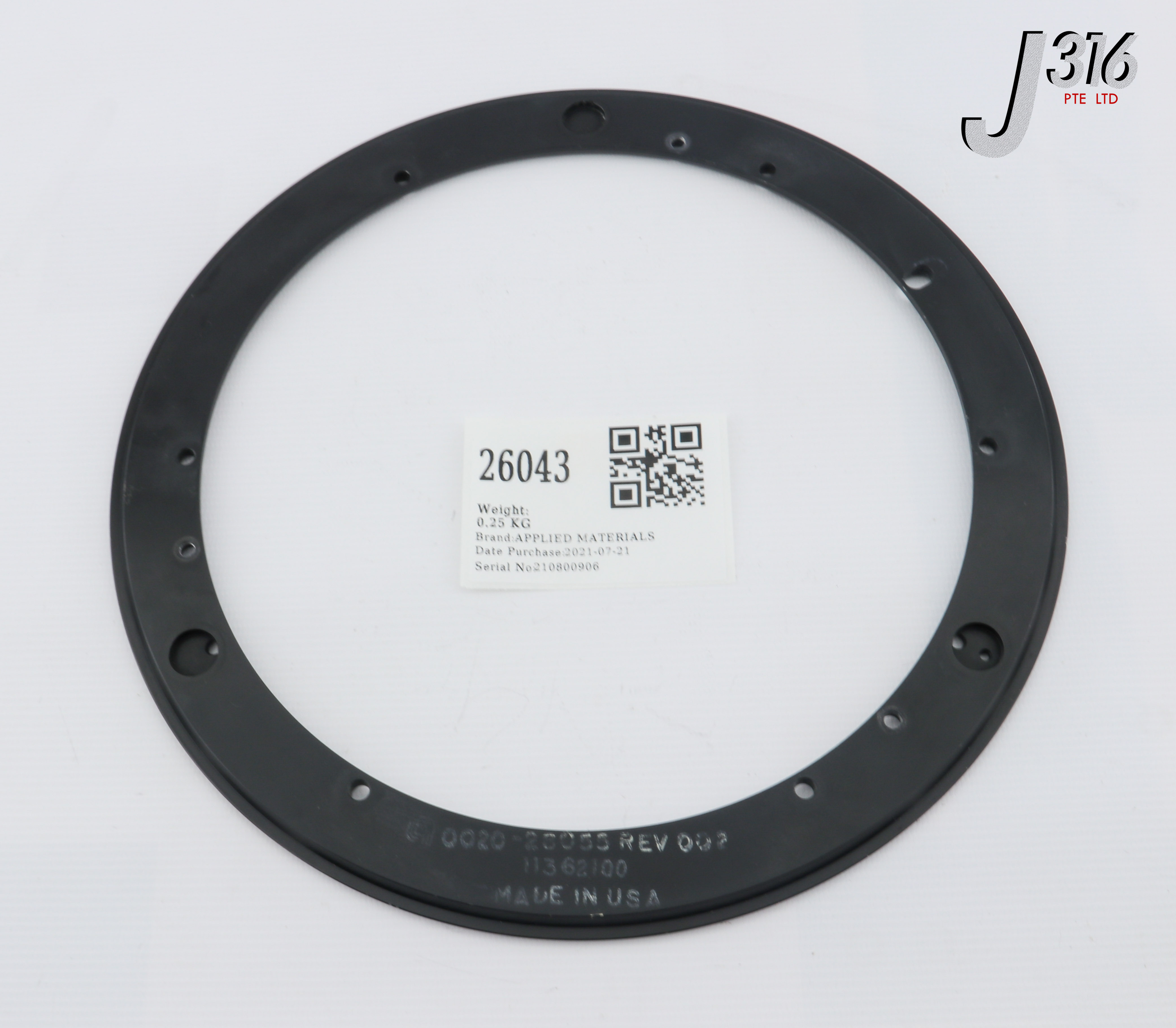 26043 APPLIED MATERIALS TOP MEMBRANE CLAMP 300MM TITAN PROFILER 0020-28055