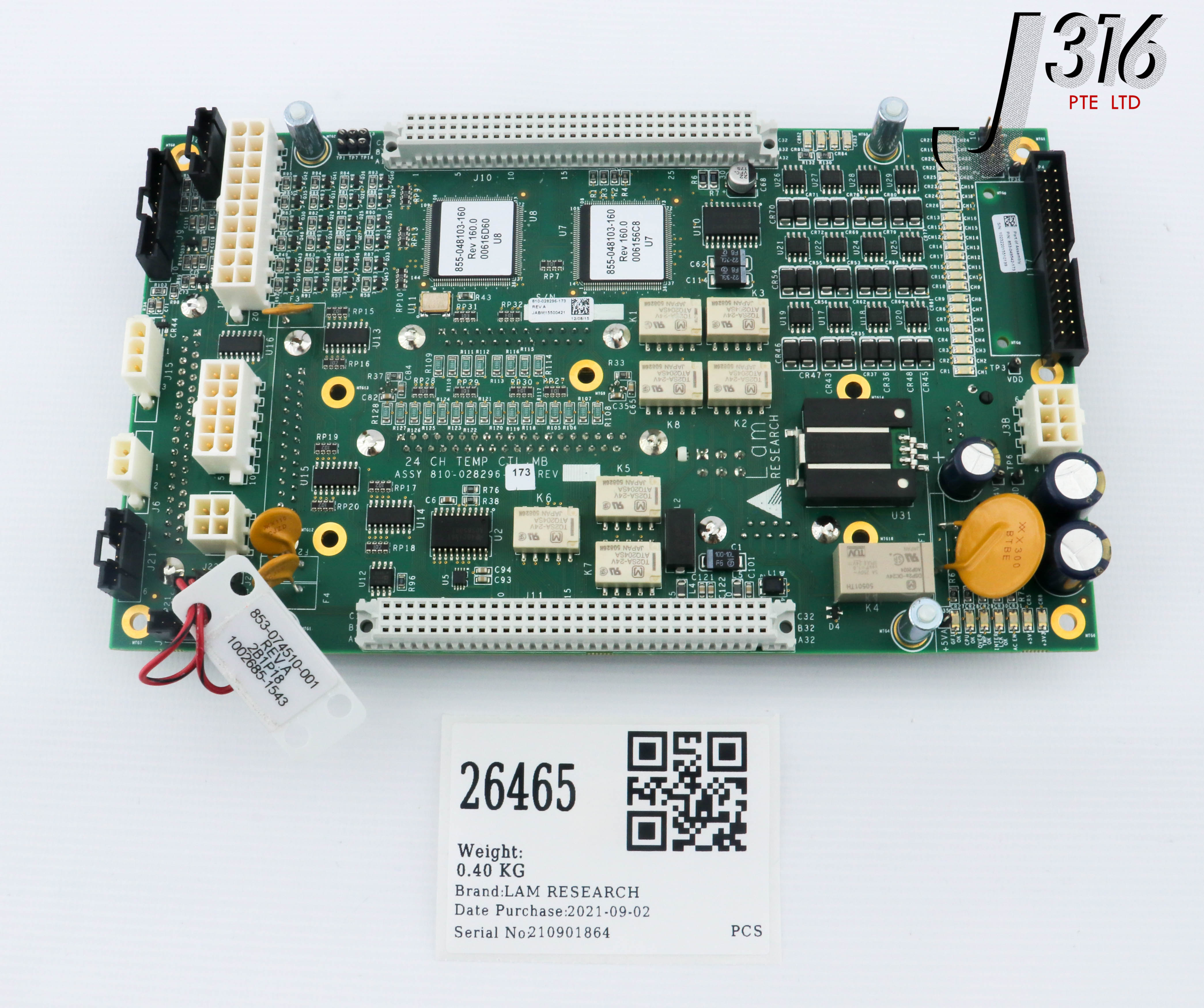 26465 LAM RESEARCH PCB 24 CH TEMP CTL MB, 853-074510-001, 853-049542-173 810-028296-173