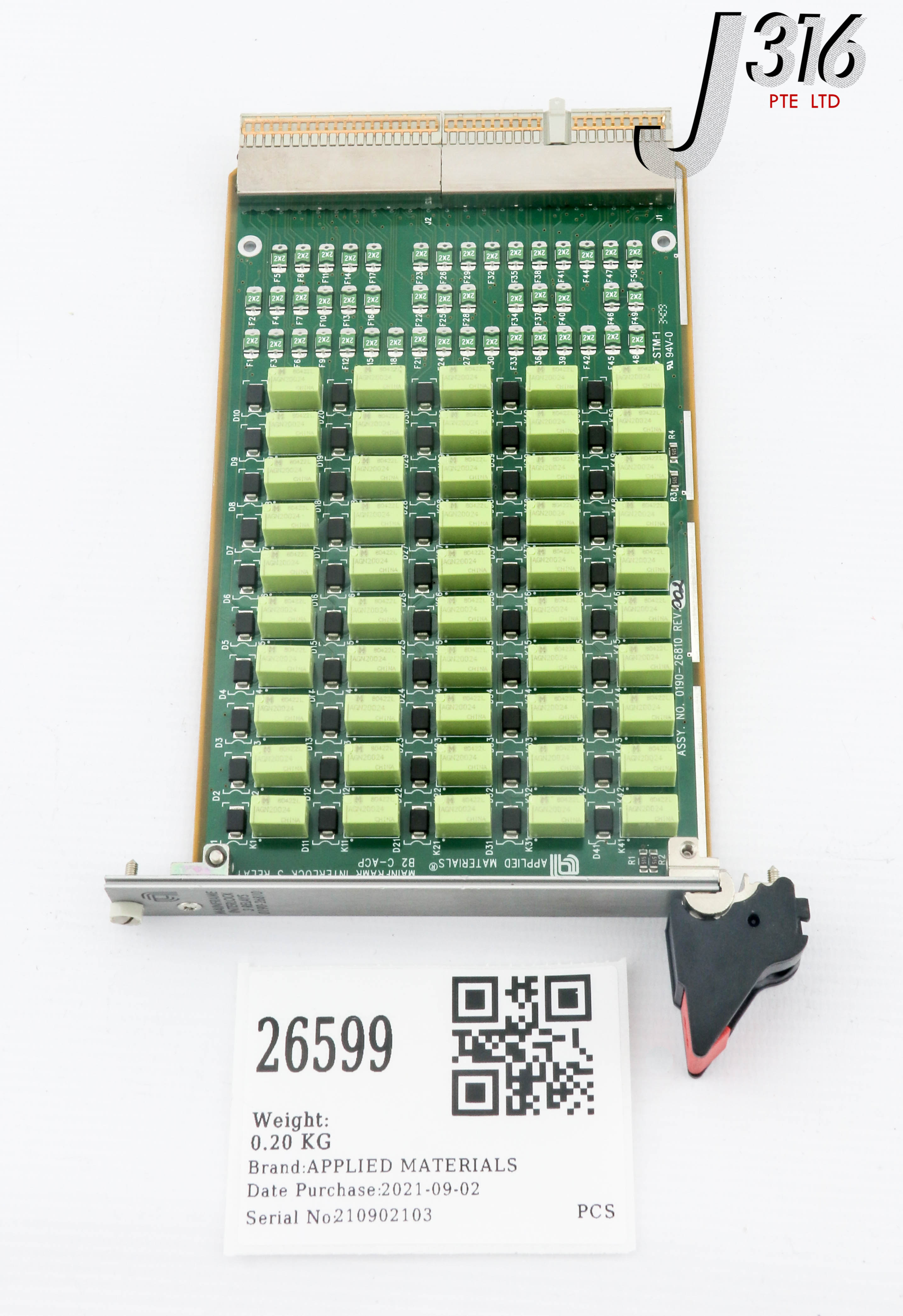 26599 APPLIED MATERIALS PCB, MAINFRAME INTERLOCK 3 RELAY, AS00627-01 0190-26810