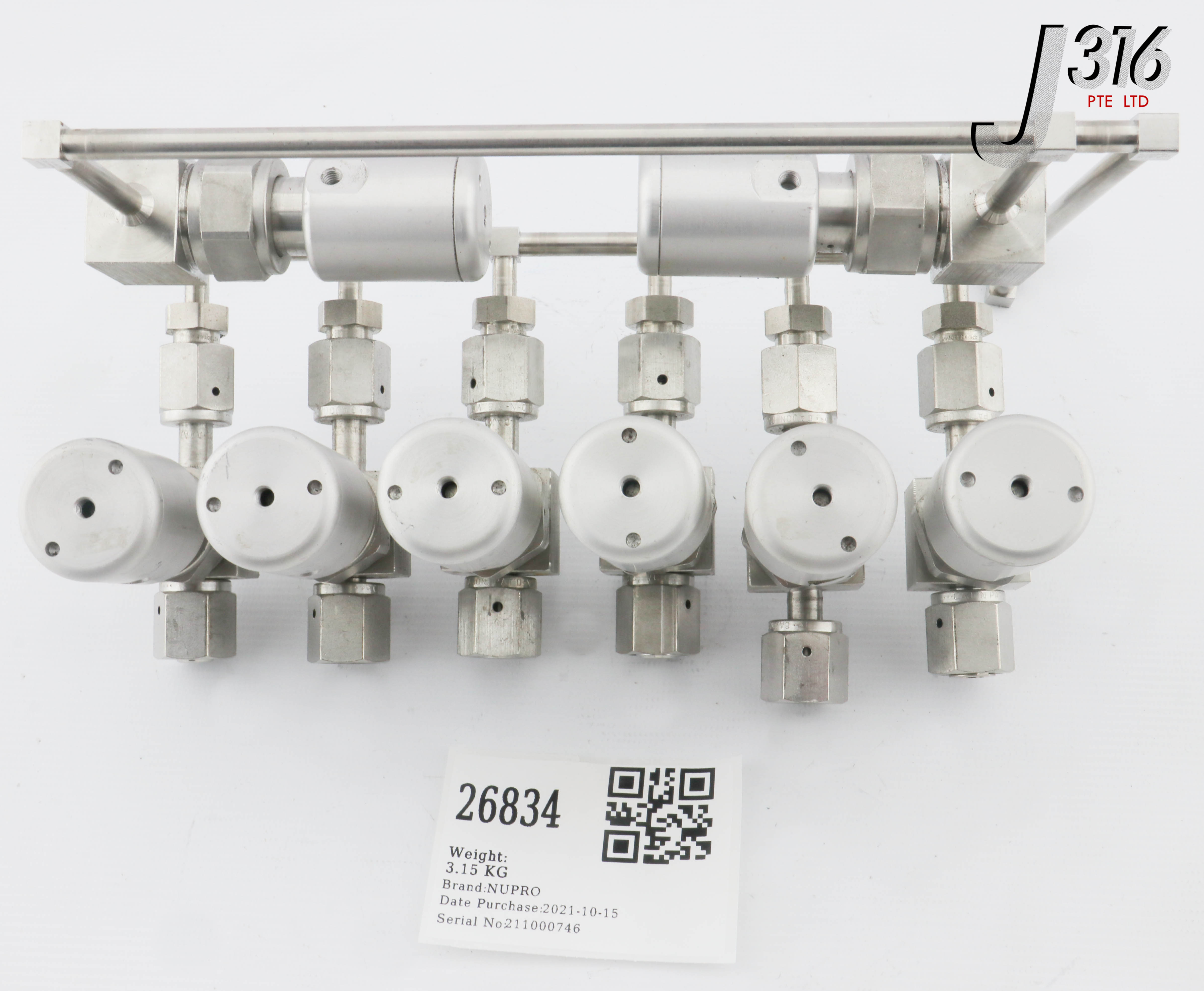 26834 NUPRO 7-WAY MANIFOLD VALVE ASSY, 2X 468236 6LV-BNBW4-C
