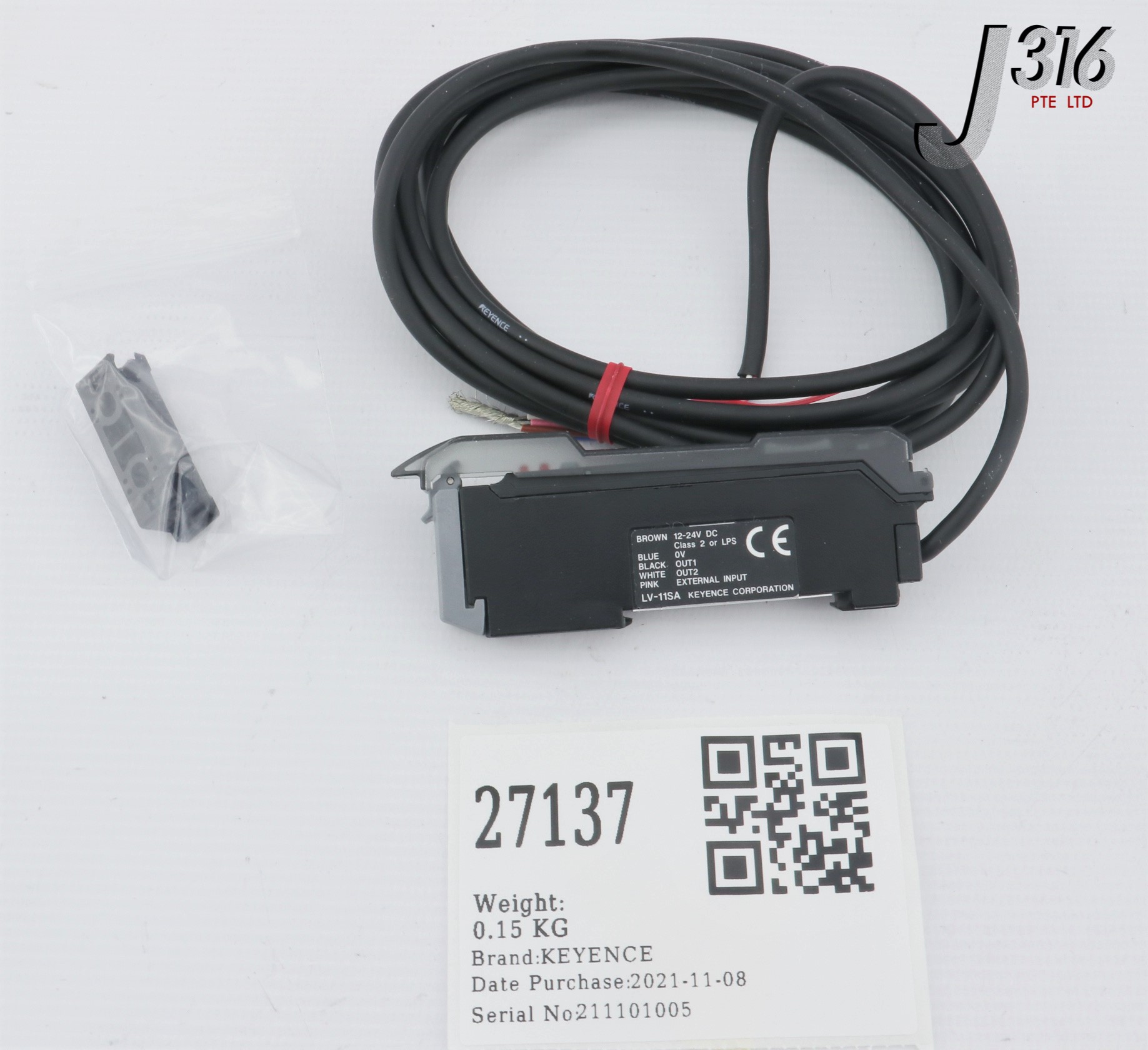 27137 KEYENCE LASER SENSOR AMPLIFIER (NEW) LV-11SA