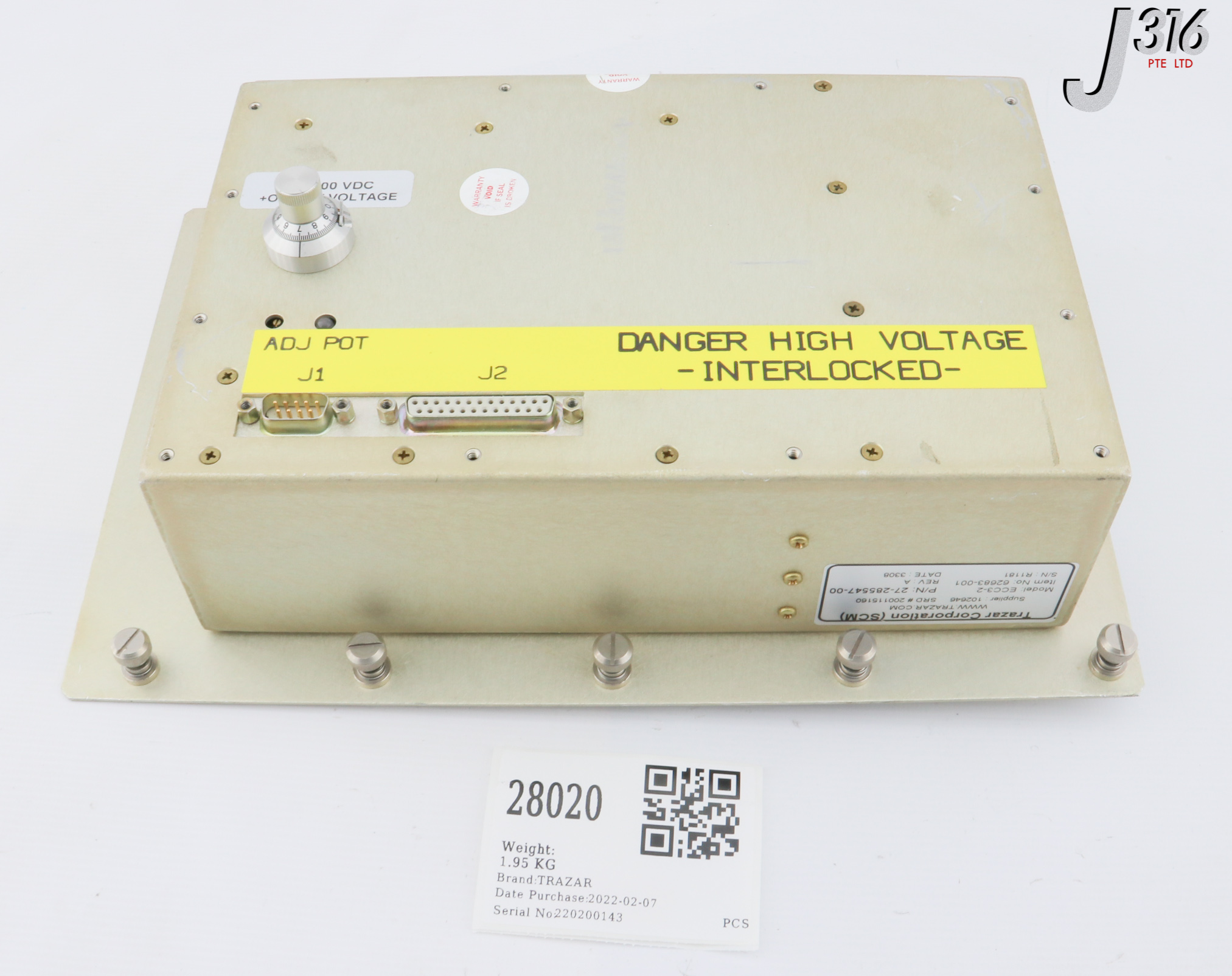 28020 TRAZAR ELECTROSTATIC CHUCK CONTROLLER, 62683-001, NOVELLUS 27-285547-00 ECC3-2