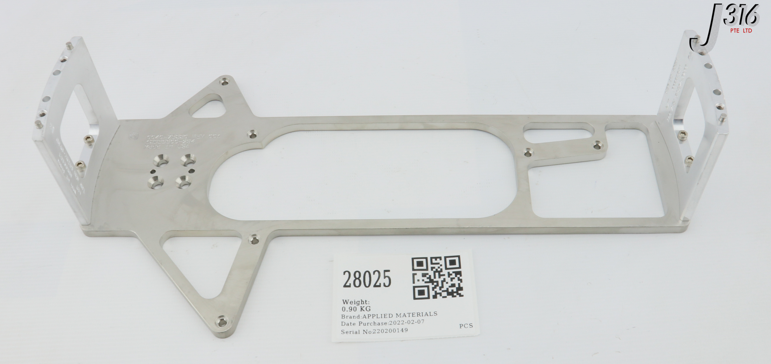 28025 APPLIED MATERIALS PIN PLATE 200/300 LEFT W/ 0040-76219 SPACER, TRAY HOOP LOAD LOCK PRODUCER SE 0040-76220