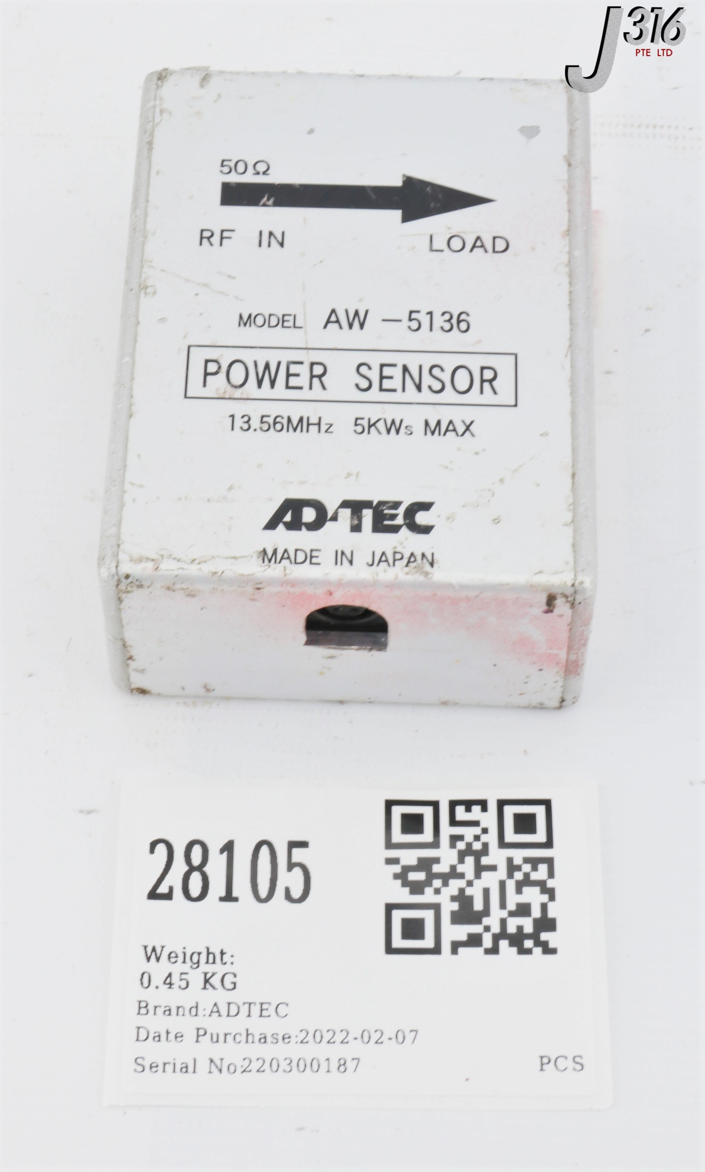 28105 ADTEC RF POWER SENSOR, 13.56MHZ 5KW (PARTS) AW-5136