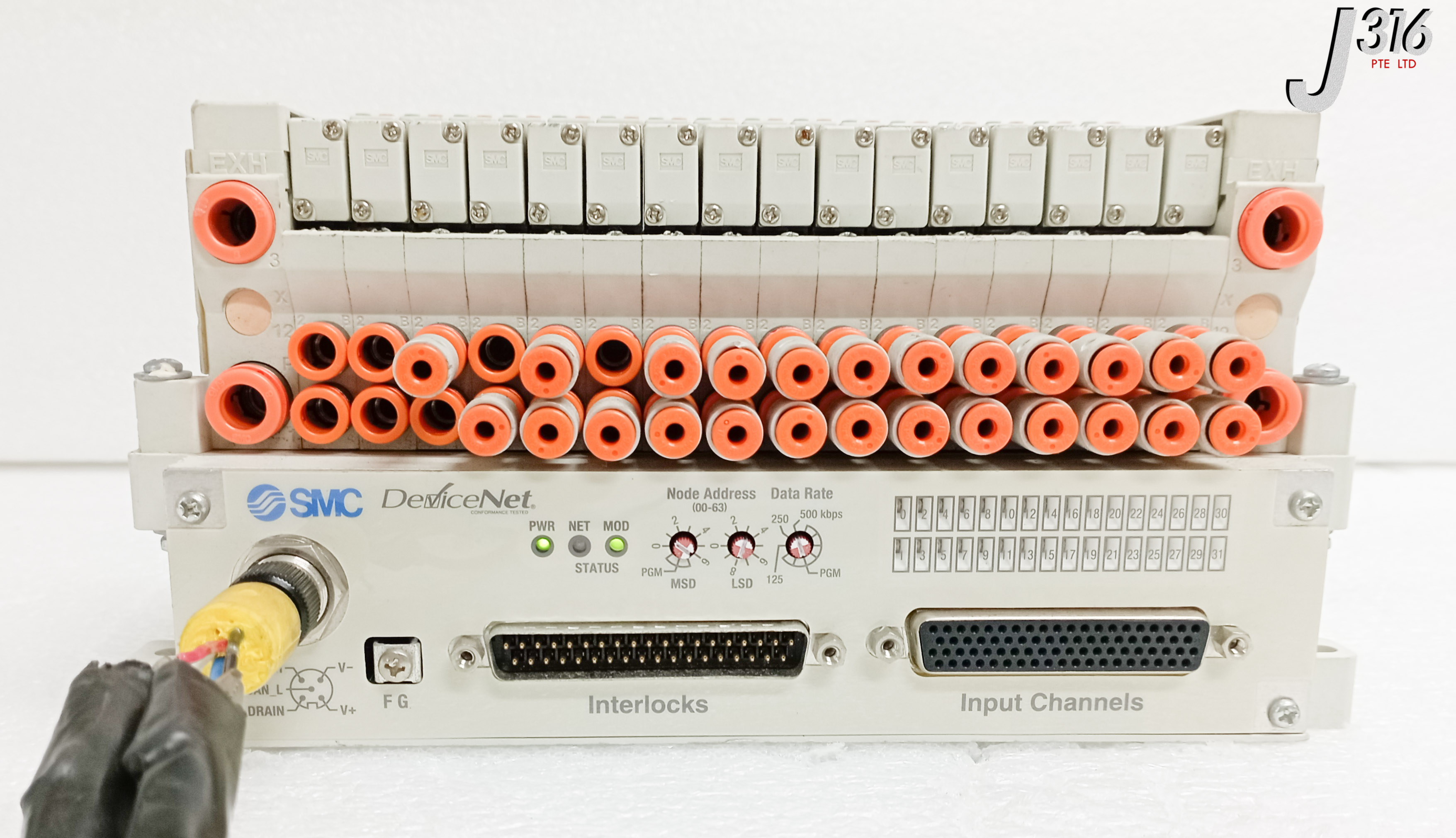28113 SMC 16-SLOTS PNEUMATIC MANIFOLD, VV5Q11-16-DAP00151, AMAT 4060-00866 EX420-SDN1