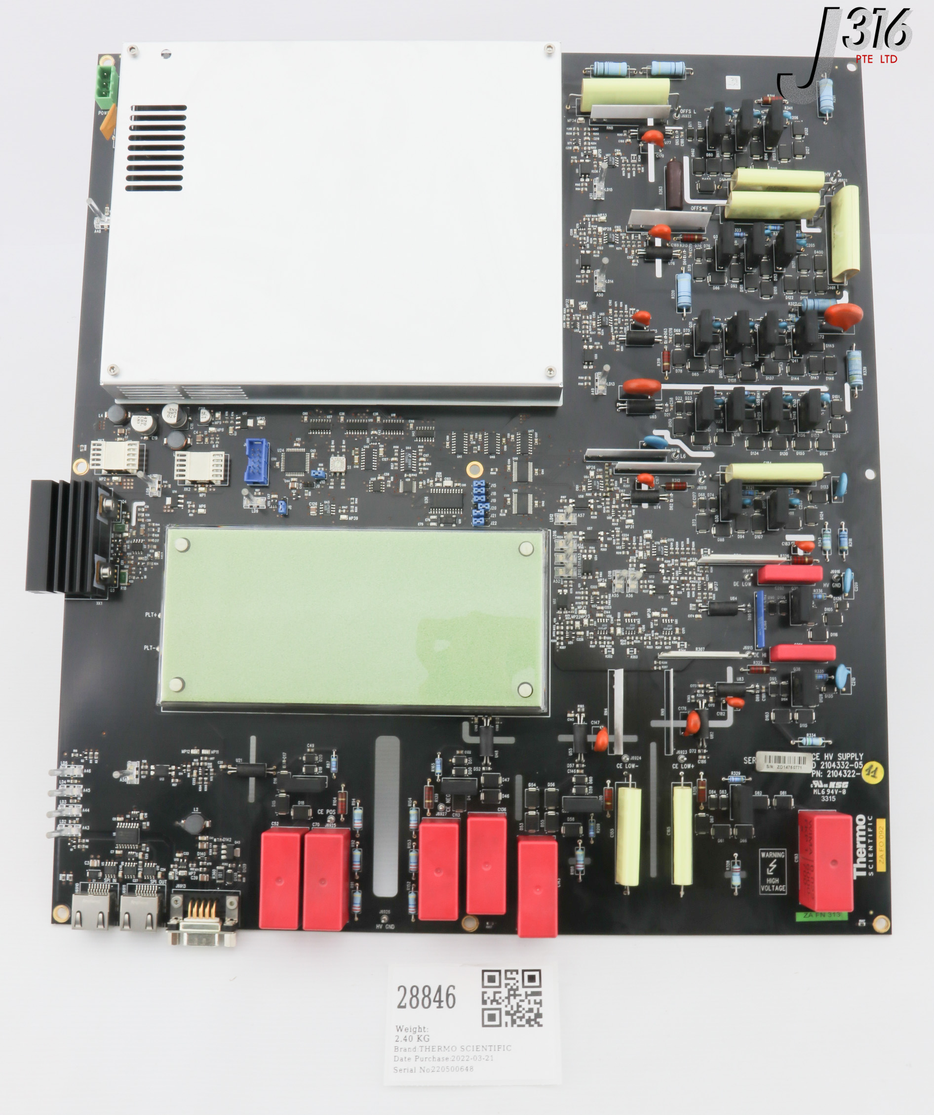 28846 THERMO SCIENTIFIC PCB, CE HV SUPPLY, 2104332-05 2104322-11
