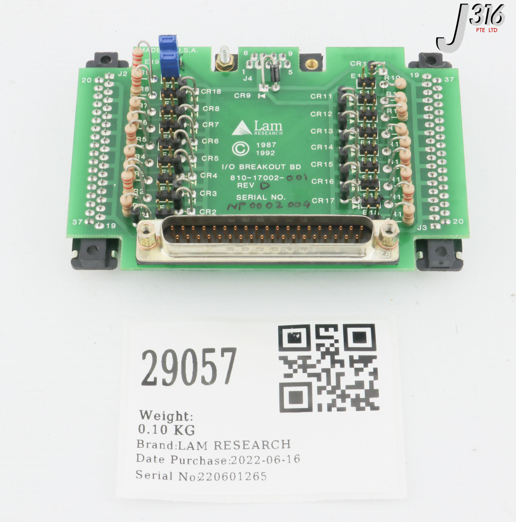 29057 LAM RESEARCH PCB, I/O BREAKOUT BD 810-17002-001