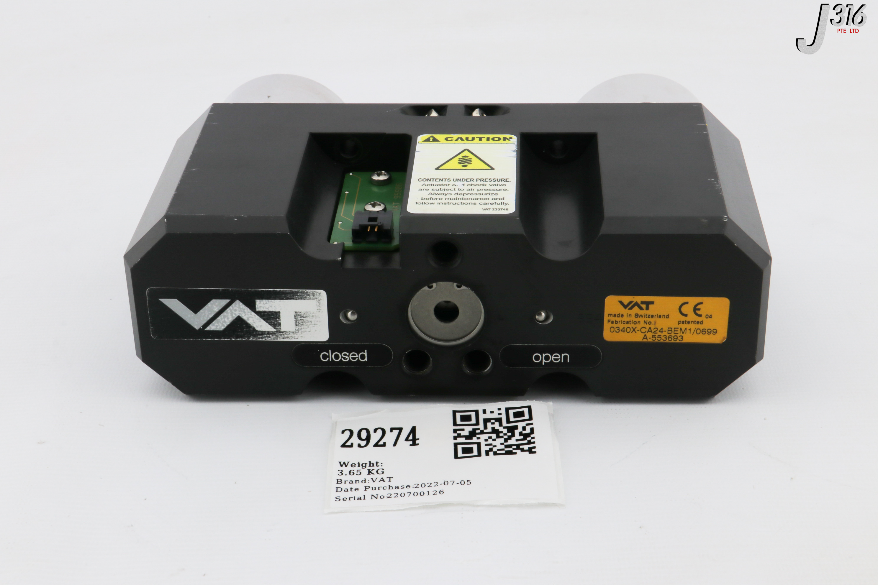29274 VAT SLIT VALVE ACTUATOR 0340X-CA24-BEM1