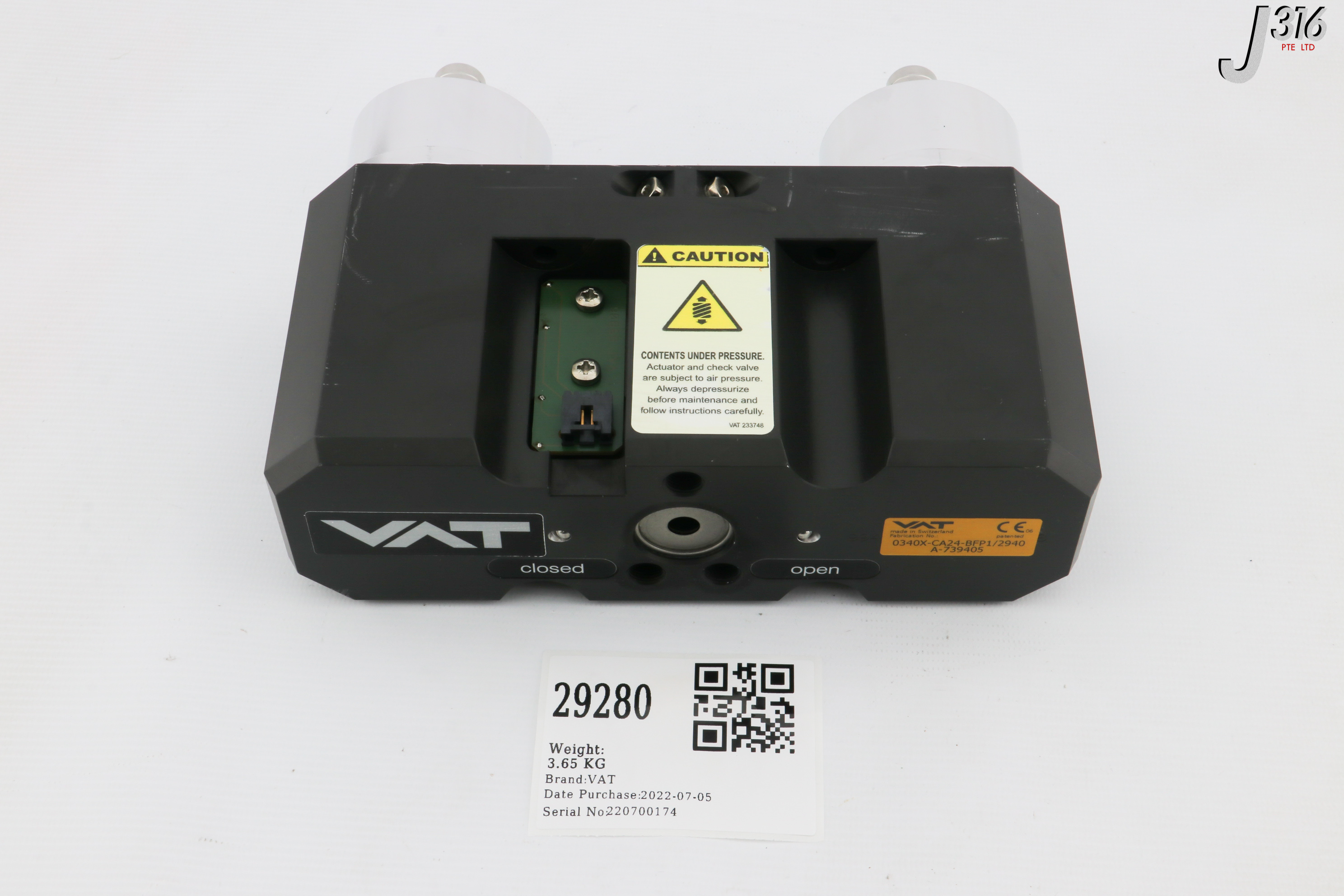 29280 VAT SLIT VALVE ACTUATOR 0340X-CA24-BFP1