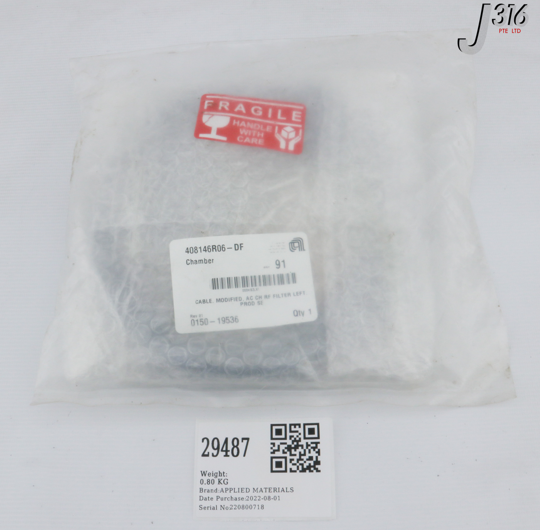 29487 APPLIED MATERIALS CABLE, MODIFIED, AC CH RF FILTER LEFT PROD SE (NEW) 0150-19536
