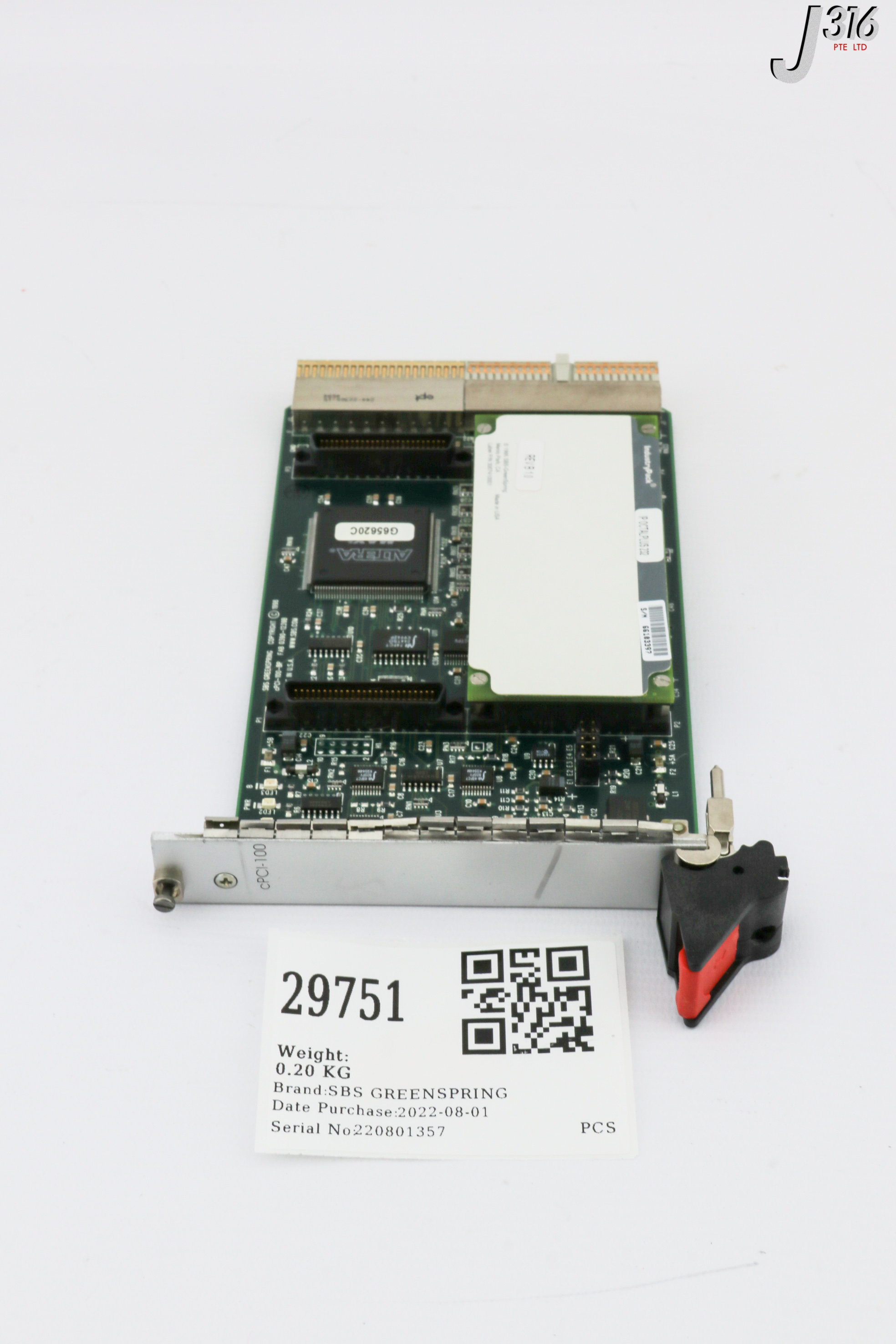 29751 SBS GREENSPRING PCB ASSY, 0390-1239B W/ IP OCTALPLUS 232 CPCI-100-BP