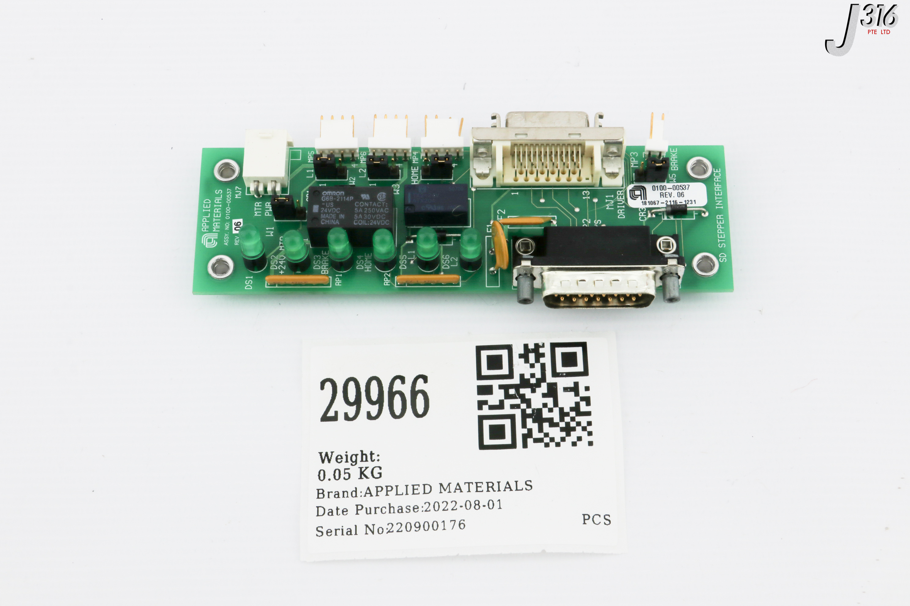 29966 APPLIED MATERIALS PCB, STEPPER INTERFACE 0100-00537