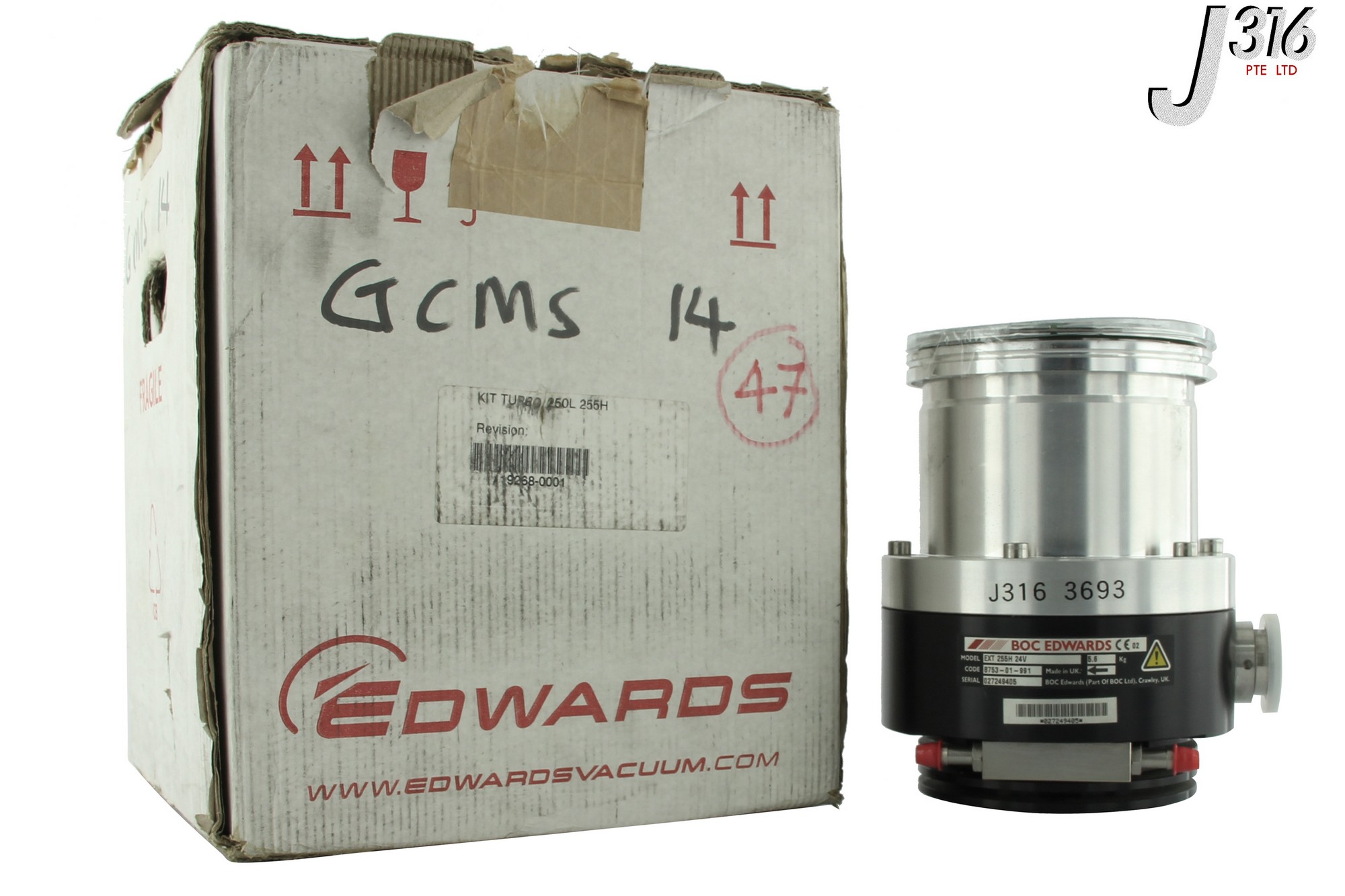 3693 BOC EDWARDS TURBO MOLECULAR PUMP 250L (PARTS) EXT 255H 24V