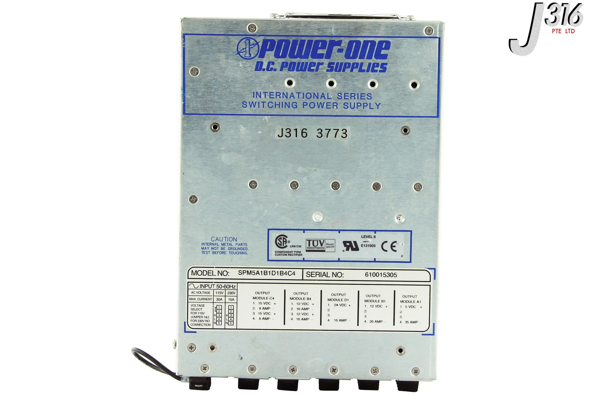 3773 POWER-ONE POWER SUPPLY 115-230VAC +15VDC8A +12VDC10A +12VDC20A +5VDC35A SPM5A1B1D1B4C4