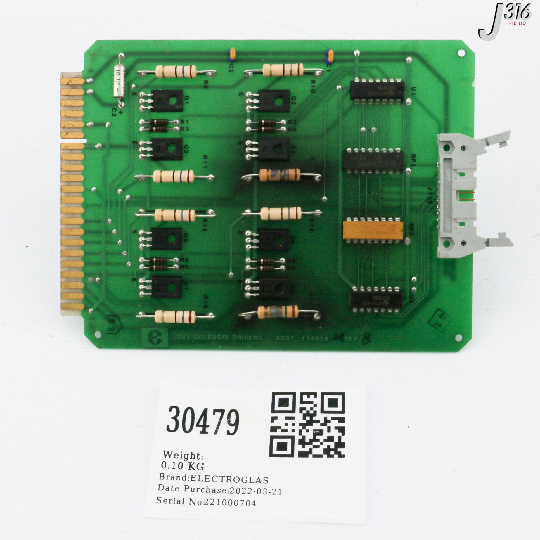 30479 ELECTROGLAS PCB, 28V SOLENOID DRIVERS (PARTS) 114824-001