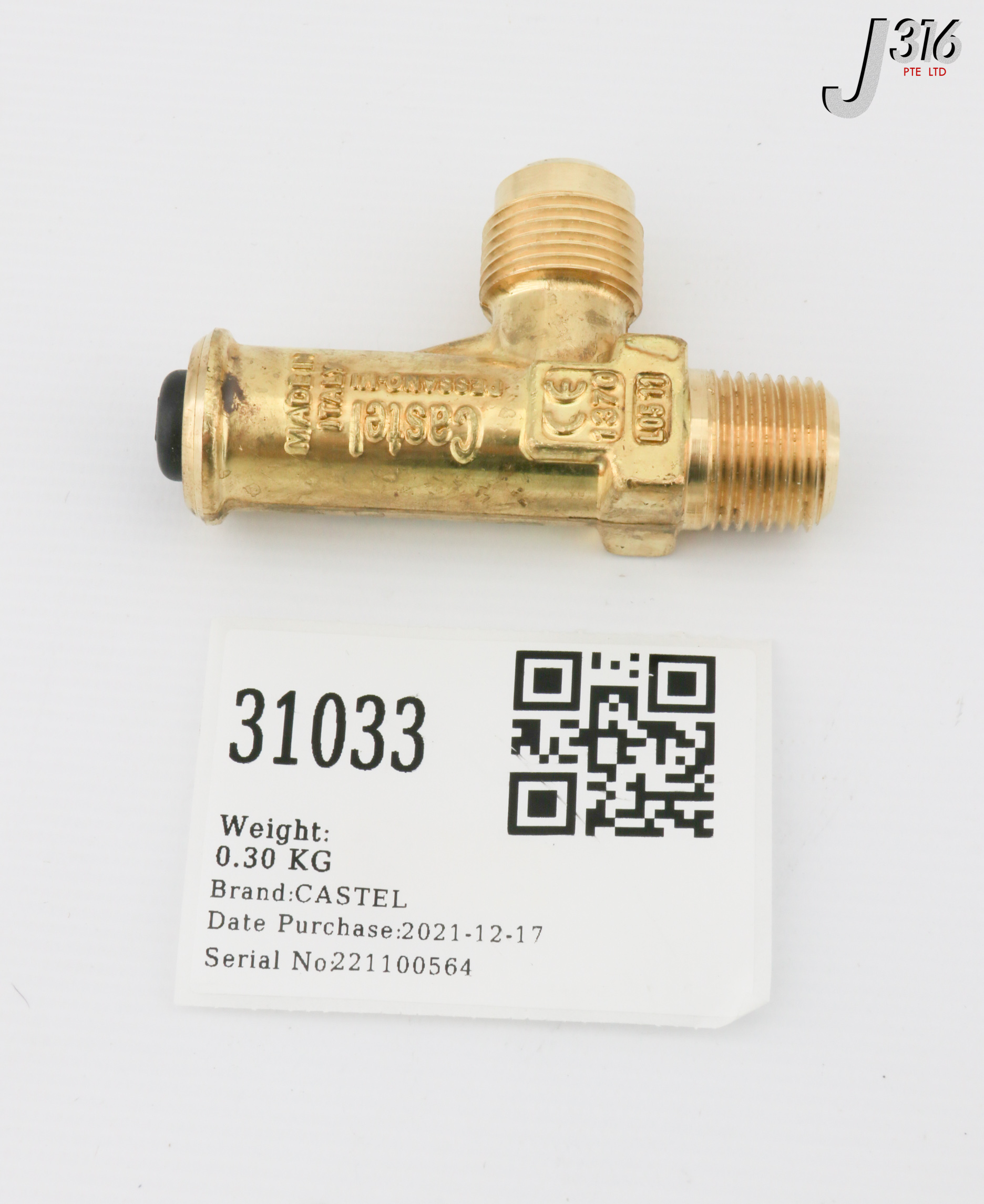 31033 CASTEL SAFETY VALVE, 1/2" NPT X 5/8" FL (NEW) 3060/45C260