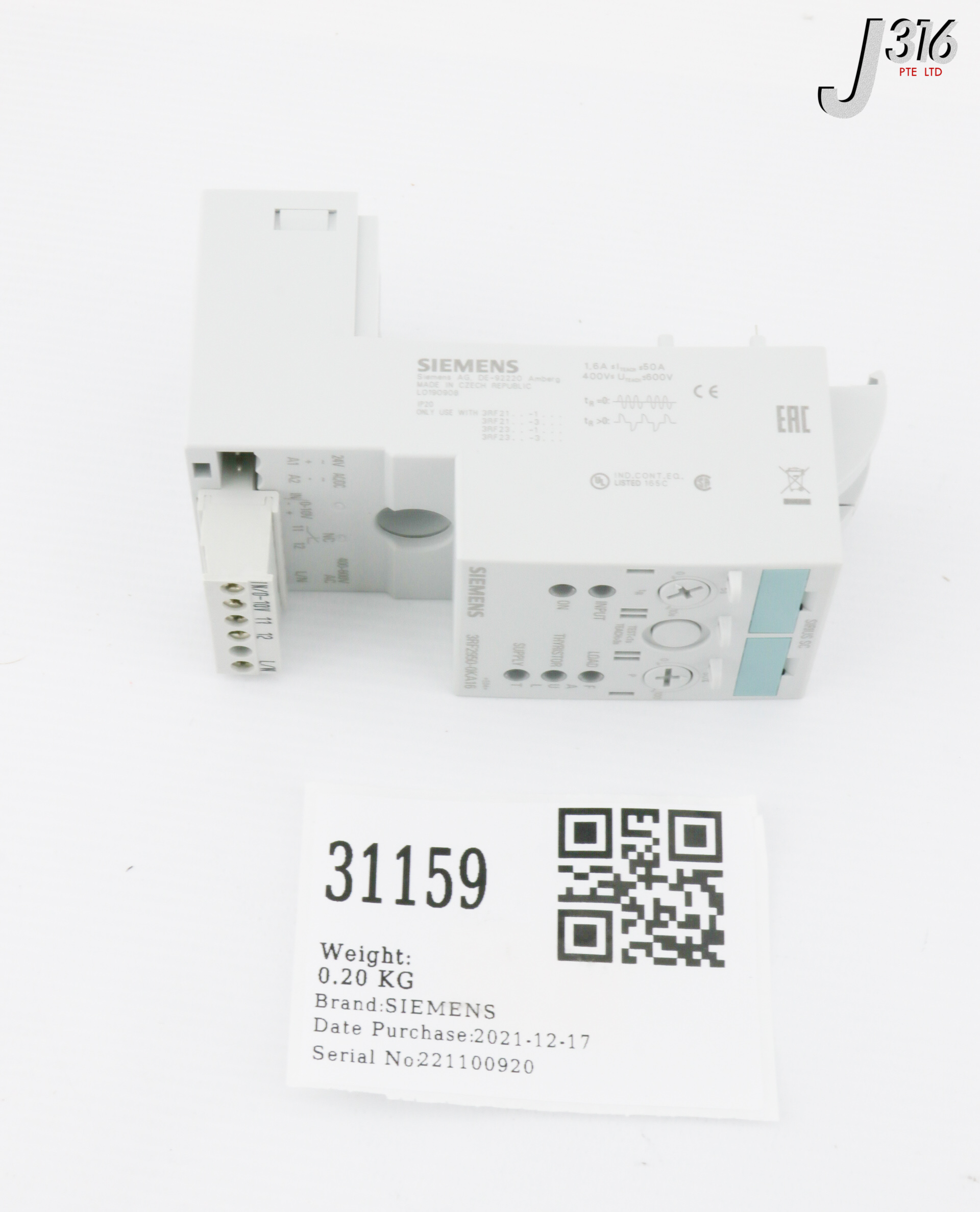 31159 SIEMENS POWER CONTROLLER (NEW) 3RF2950-0KA16