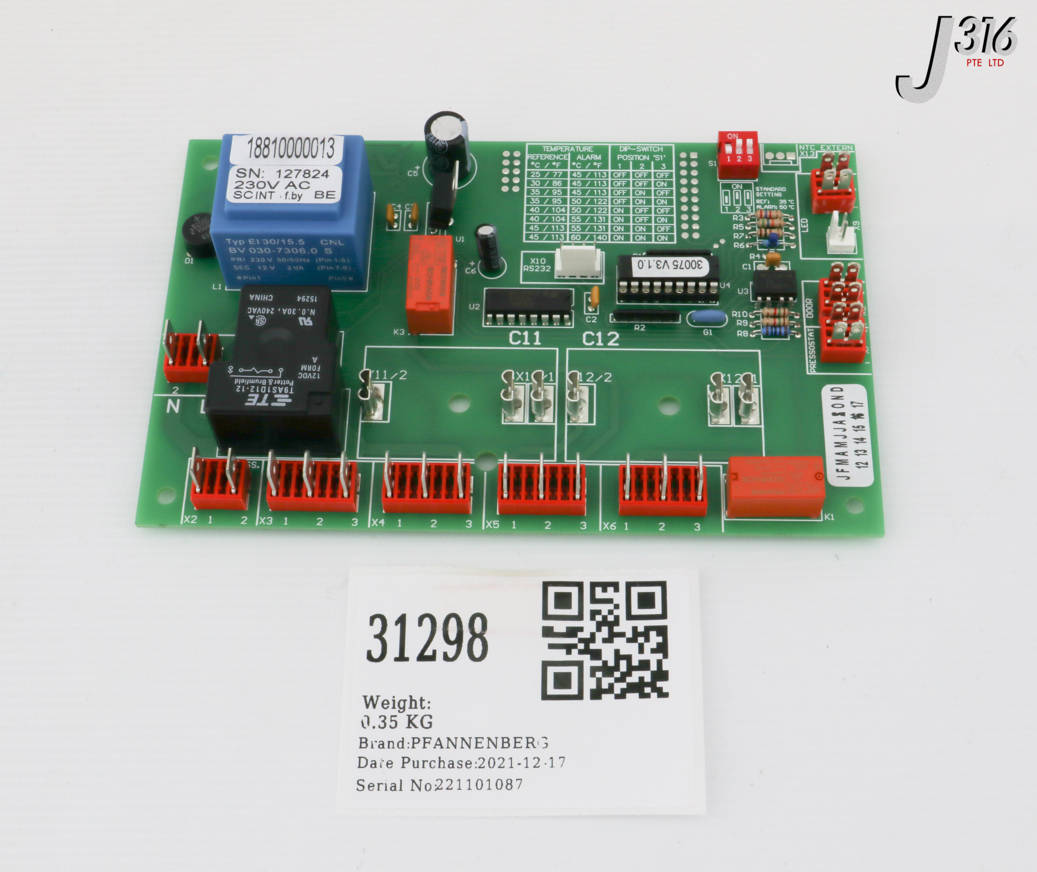 31298 PFANNENBERG PCB, STANDARD-CONTROLLER, 18810000013 (NEW) 30075