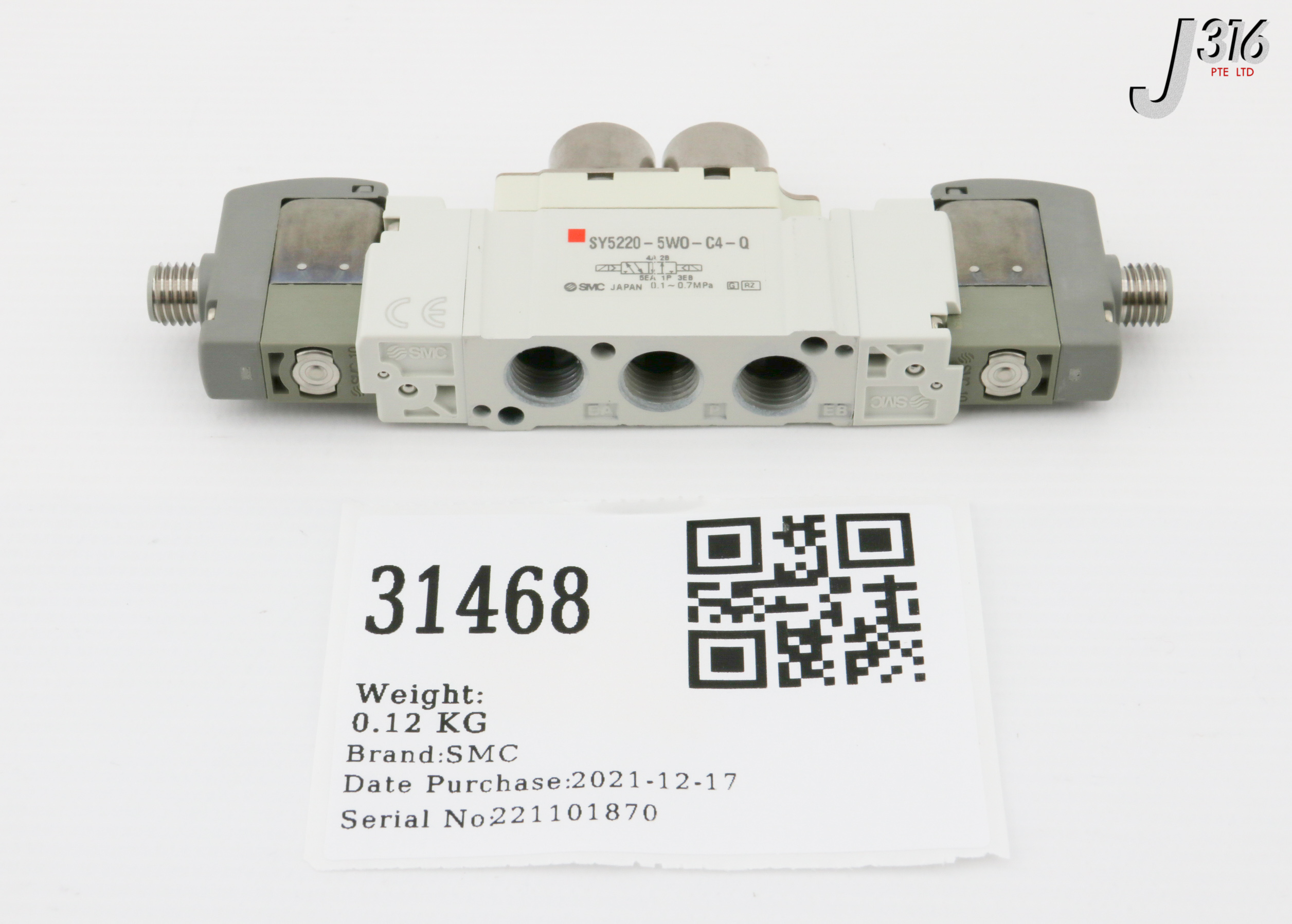 31468 SMC SOLENOID VALVE (NEW) SY5220-5WO-C4-Q