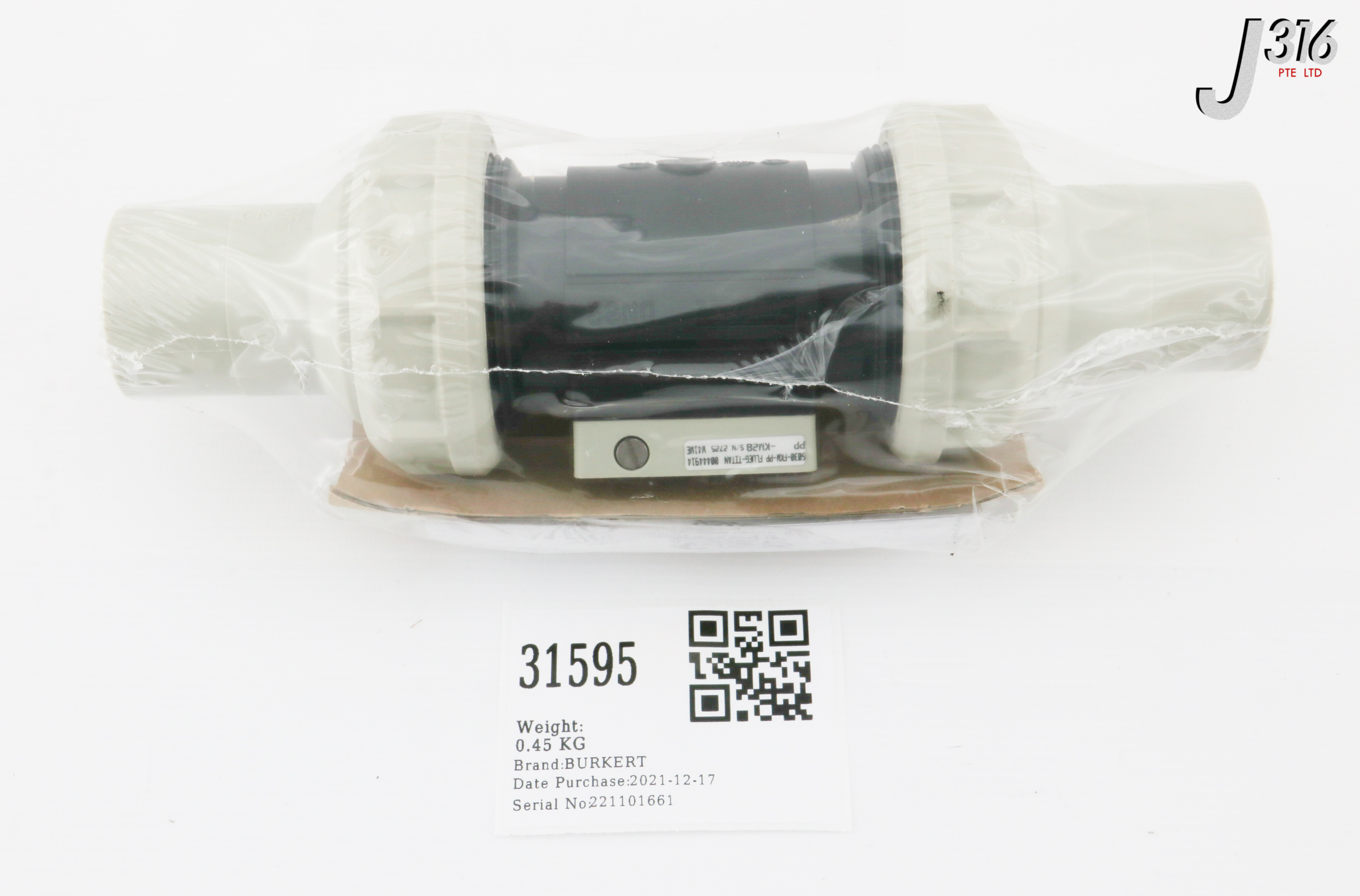 31595 BURKERT INLINE SENSOR-FITTING W/ PADDLE WHEEL, 00444914 (NEW) S030