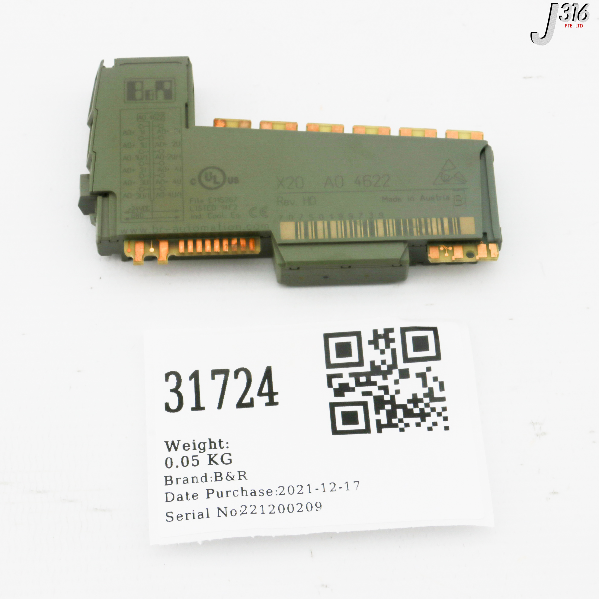 31724 B&R X20 ANALOG OUTPUT MODULE X20 A0 4622