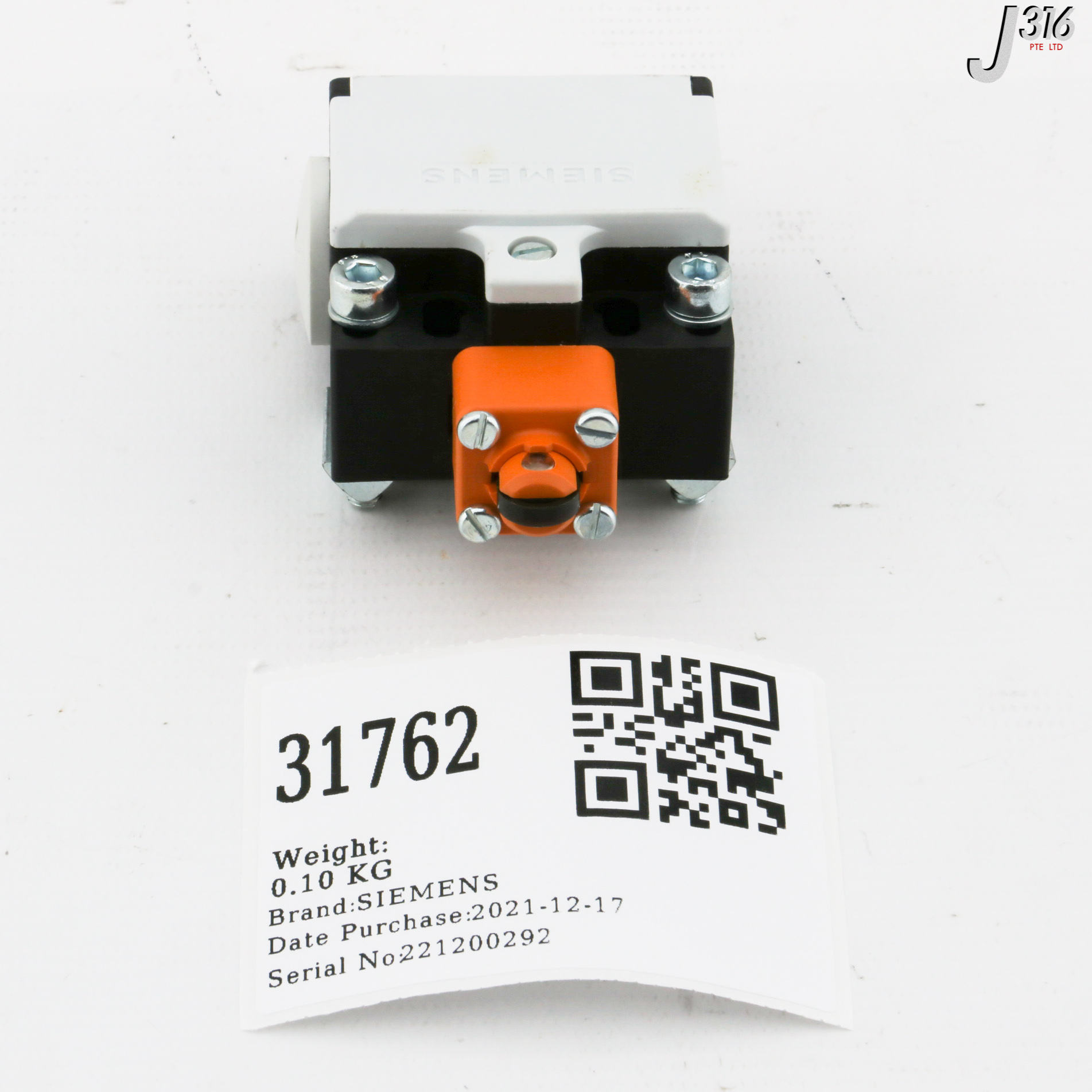 31762 SIEMENS POSITION SWITCH, ROLLER PLUNGER (NEW) 3SE2 210-1D