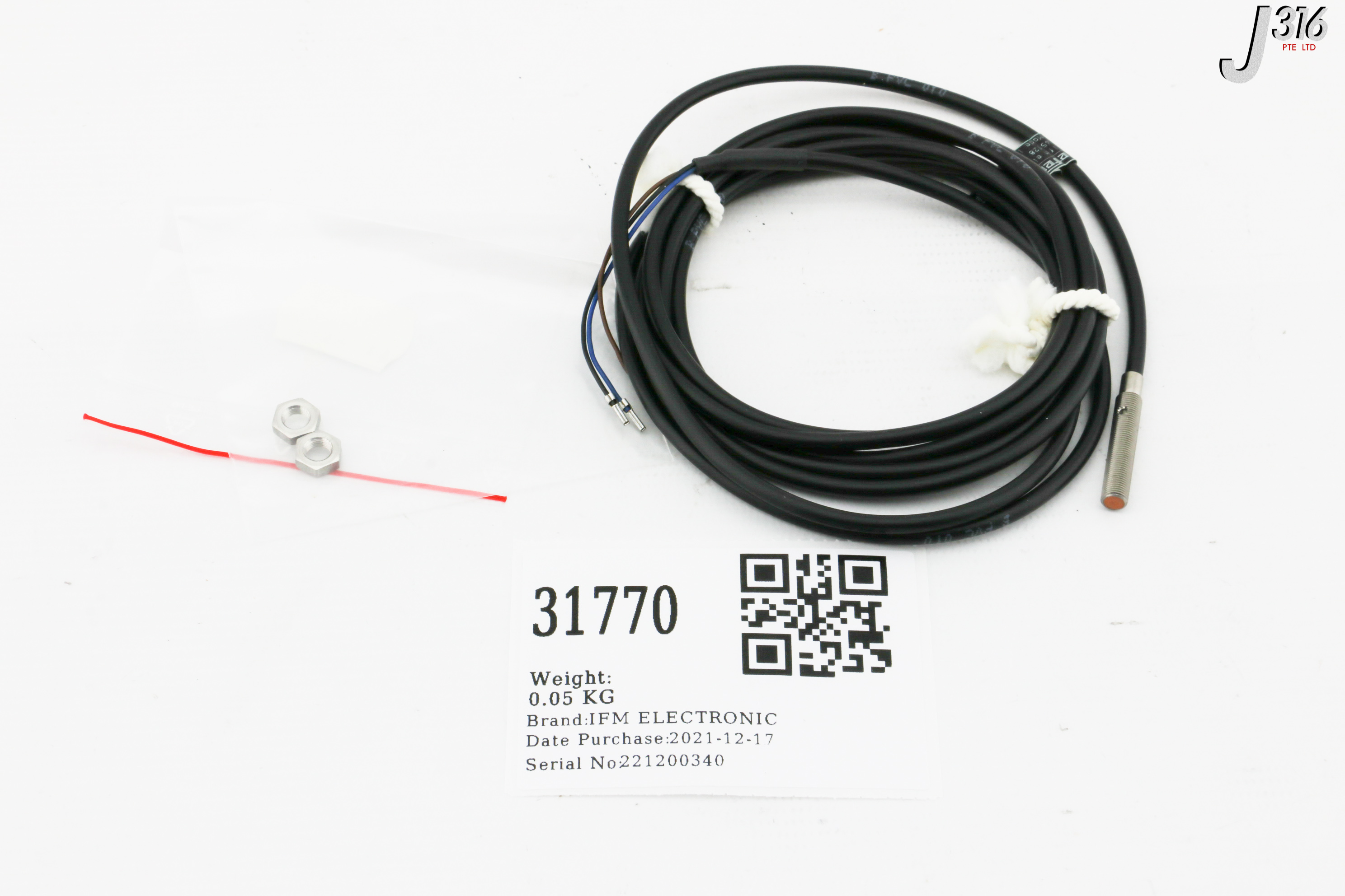 31770 IFM ELECTRONIC INDUCTIVE PROXIMITY SENSOR, IYB30,8-APKG/V2A (NEW) IY5033