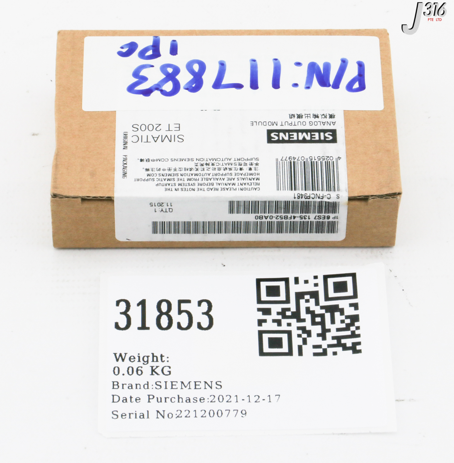 31853 SIEMENS ANALOG OUTPUT MODULE, SIMATIC ET 200S (NEW) 6ES7 135-4FB52-0AB0