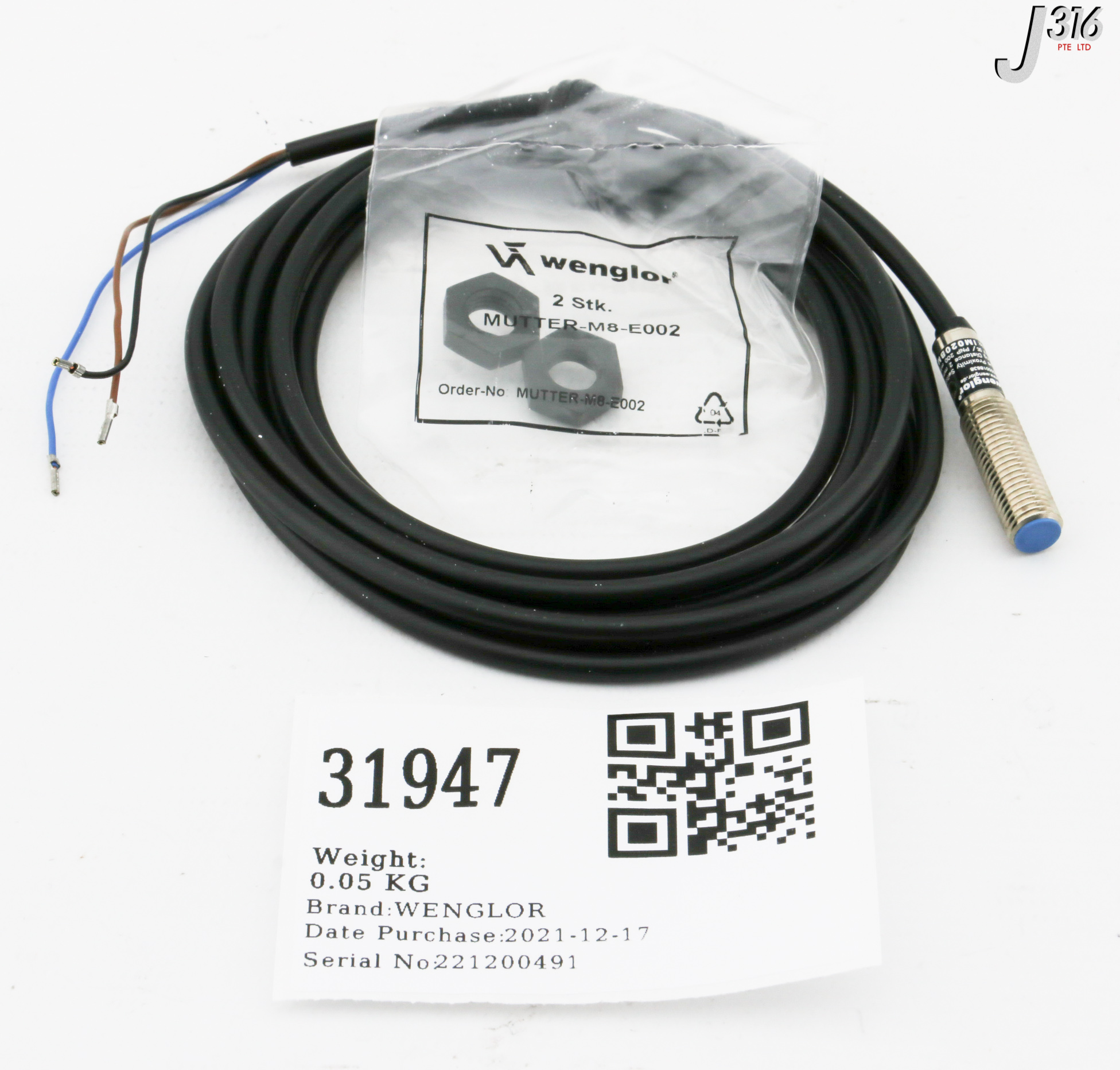 31947 WENGLOR INDUCTIVE PROXIMITY SWITCH (NEW) IM020BM37VD